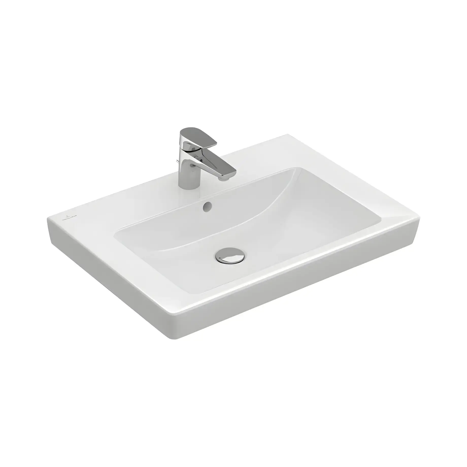 Умивальник Subway 2.0 Villeroy & Boch 7113FA01 Alpine White 65 х 47 см — вид на білому тлі