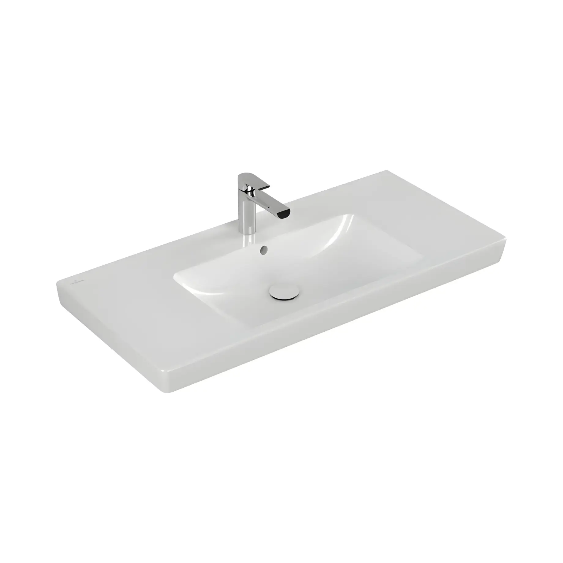 Умивальник Subway 2.0 Villeroy & Boch 7175A001 Alpine White 100 х 47 см — вид на білому тлі