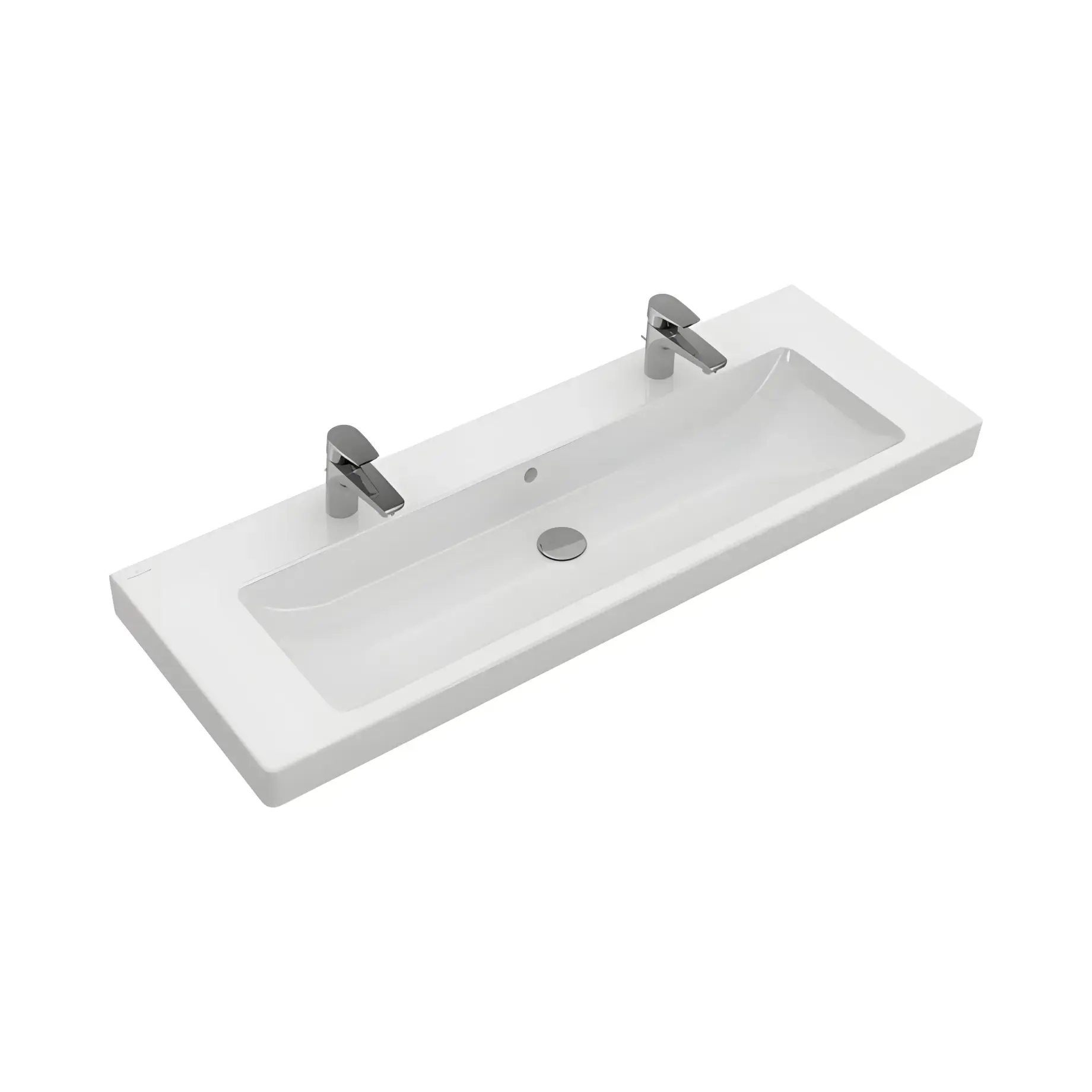 Умивальник Subway 2.0 Villeroy & Boch 7176D2R1 Alpine White CeramicPlus 130 x 47 см — вид на білому тлі