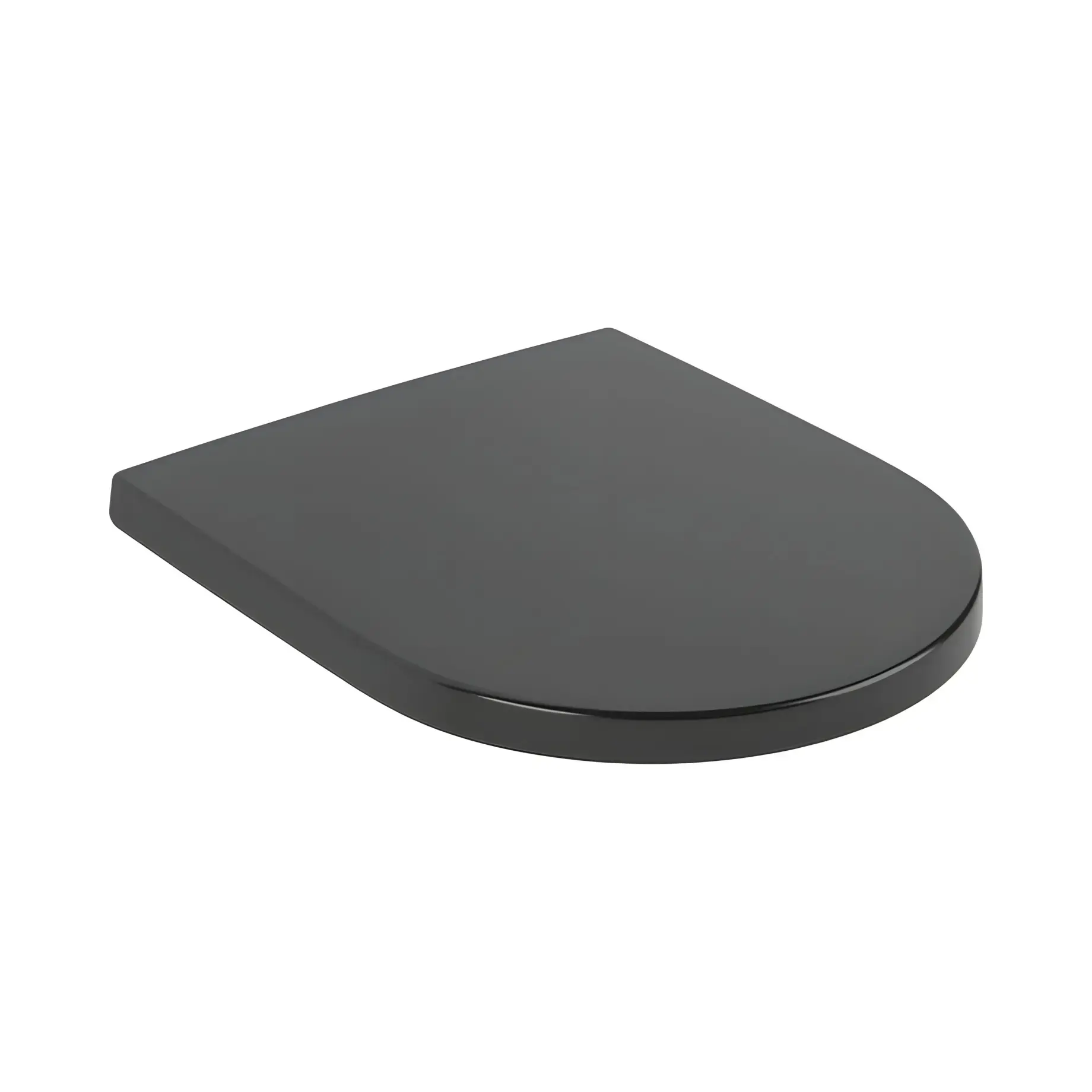 Сидіння з кришкою для унітазу (SoftClosing і QuickRelease) Subway Villeroy & Boch 8M42S1R7 Pure Black — вид на білому тлі