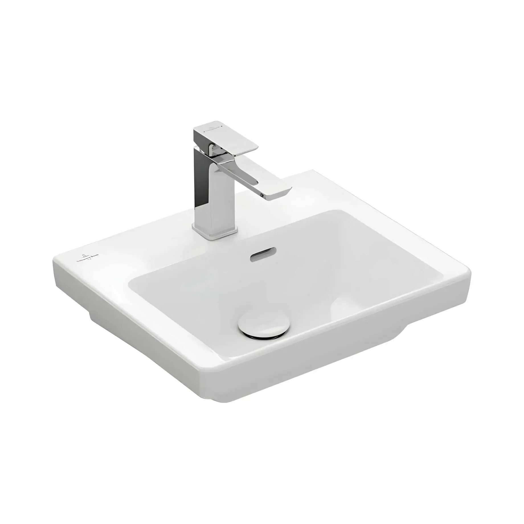 Умивальник Subway 3.0 Villeroy & Boch 43704501 Alpine White 45 x 37 см — вид на білому тлі