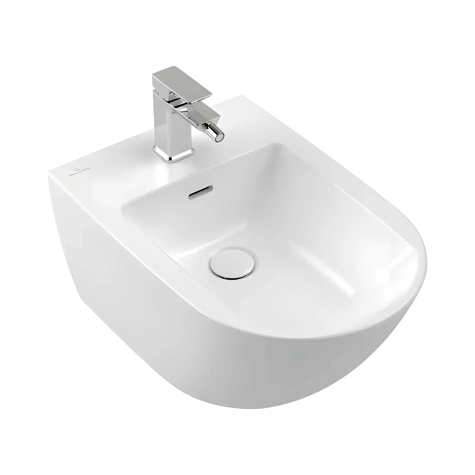 Біде Subway 3.0 Villeroy & Boch 447000RW Stone White CeramicPlus 37.5 x 56 см — вид на білому тлі