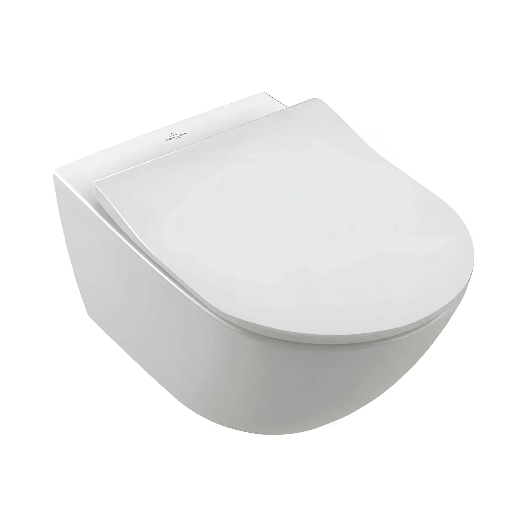 Унітаз Villeroy & Boch Subway 3.0 з сидінням SlimSeat (SoftClosing, QuickRelease) Villeroy & Boch 4670T001 + 9M78S101 — вид на білому тлі