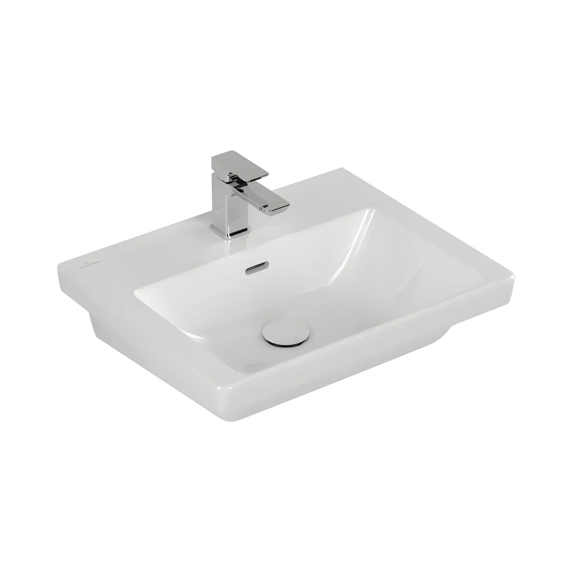Умивальник Subway 3.0 Villeroy & Boch 4A705501 Alpine White 55 x 44 см — вид на білому тлі