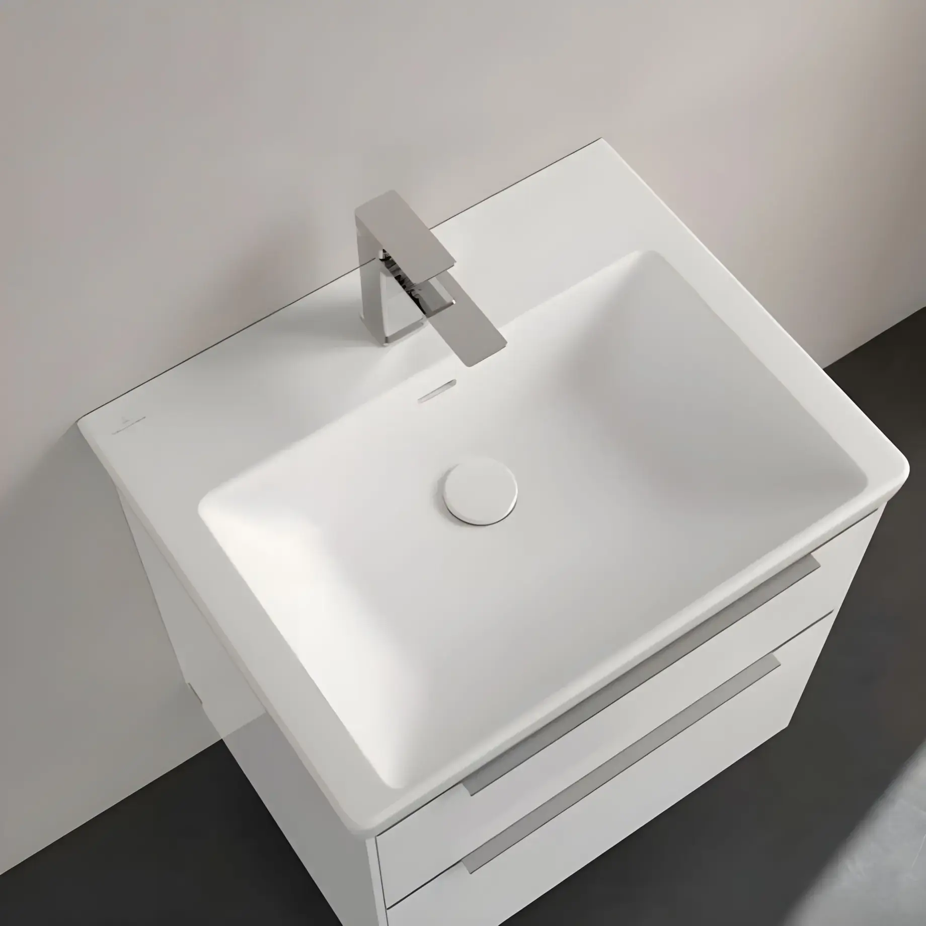 Умивальник Subway 3.0 Villeroy & Boch 4A7060RW Stone White CeramicPlus — вид ззаду