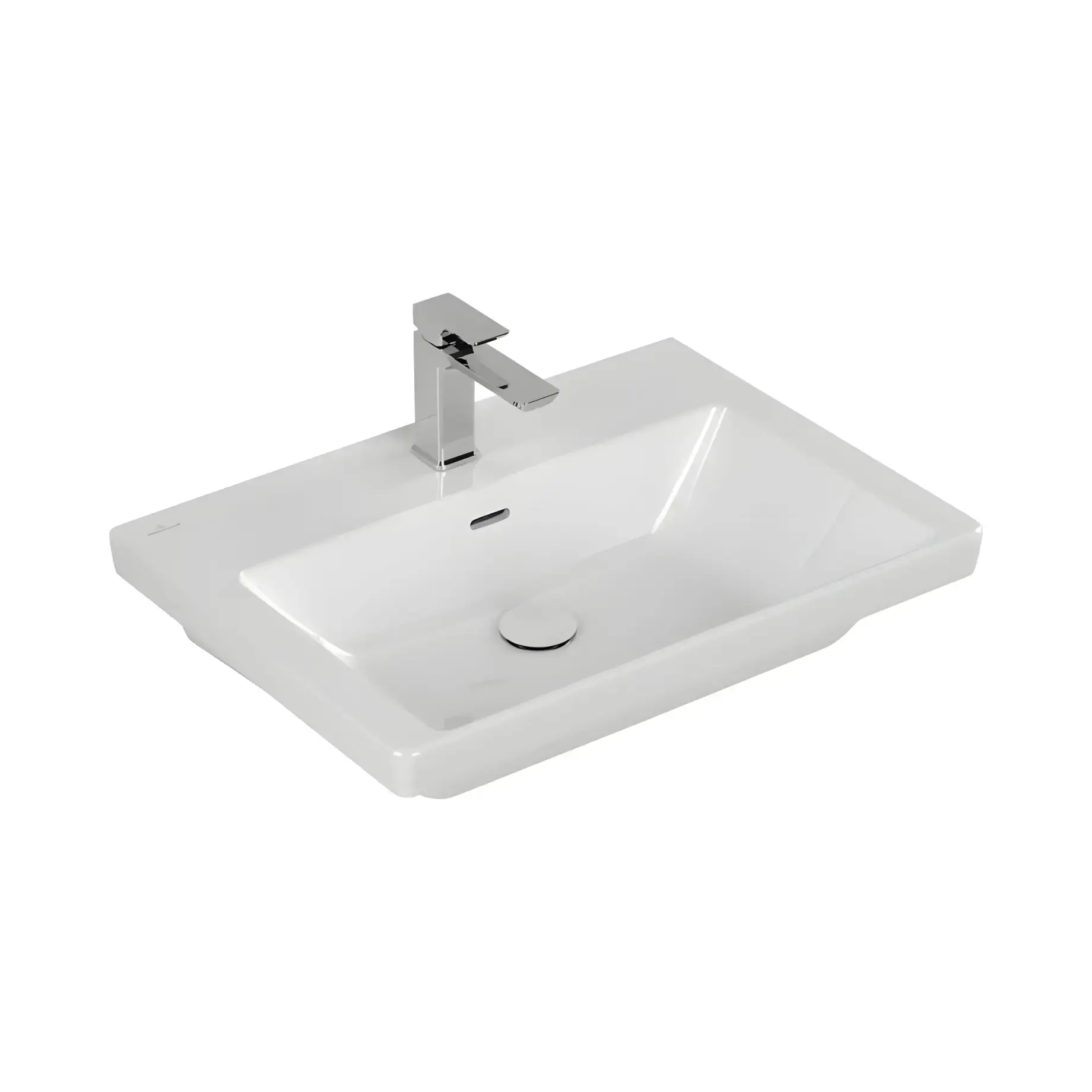 Умивальник Subway 3.0 Villeroy & Boch 4A7065R1 Alpine White CeramicPlus 65 х 47 см — вид на білому тлі