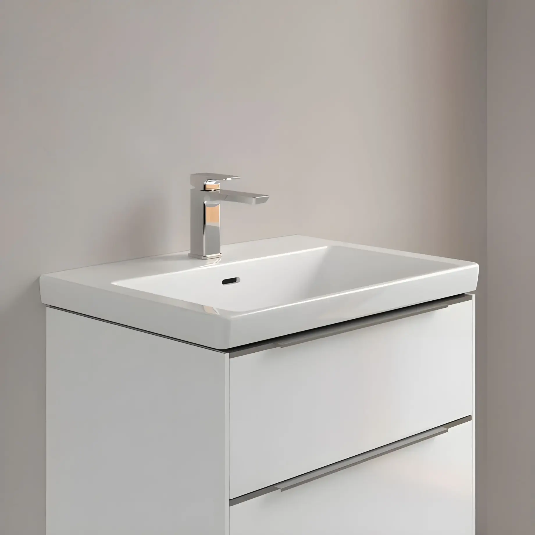 Умивальник Subway 3.0 Villeroy & Boch 4A7065R1 Alpine White CeramicPlus — ракурс 3/4