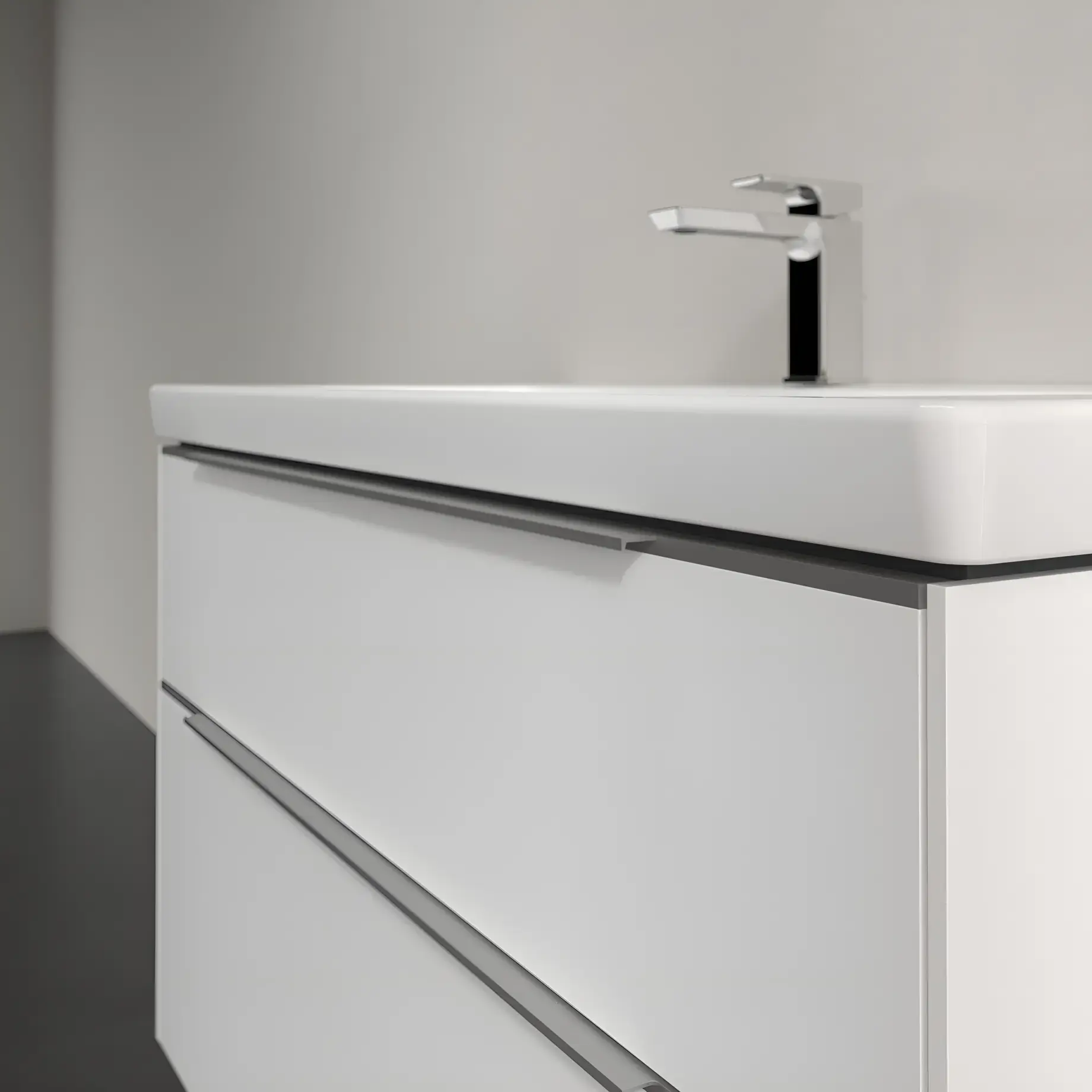 Тумба під умивальник Subway 3.0 Виробник C57000VE Brilliant White 97.3 x 57.6 x 47.8 см — вид ззаду