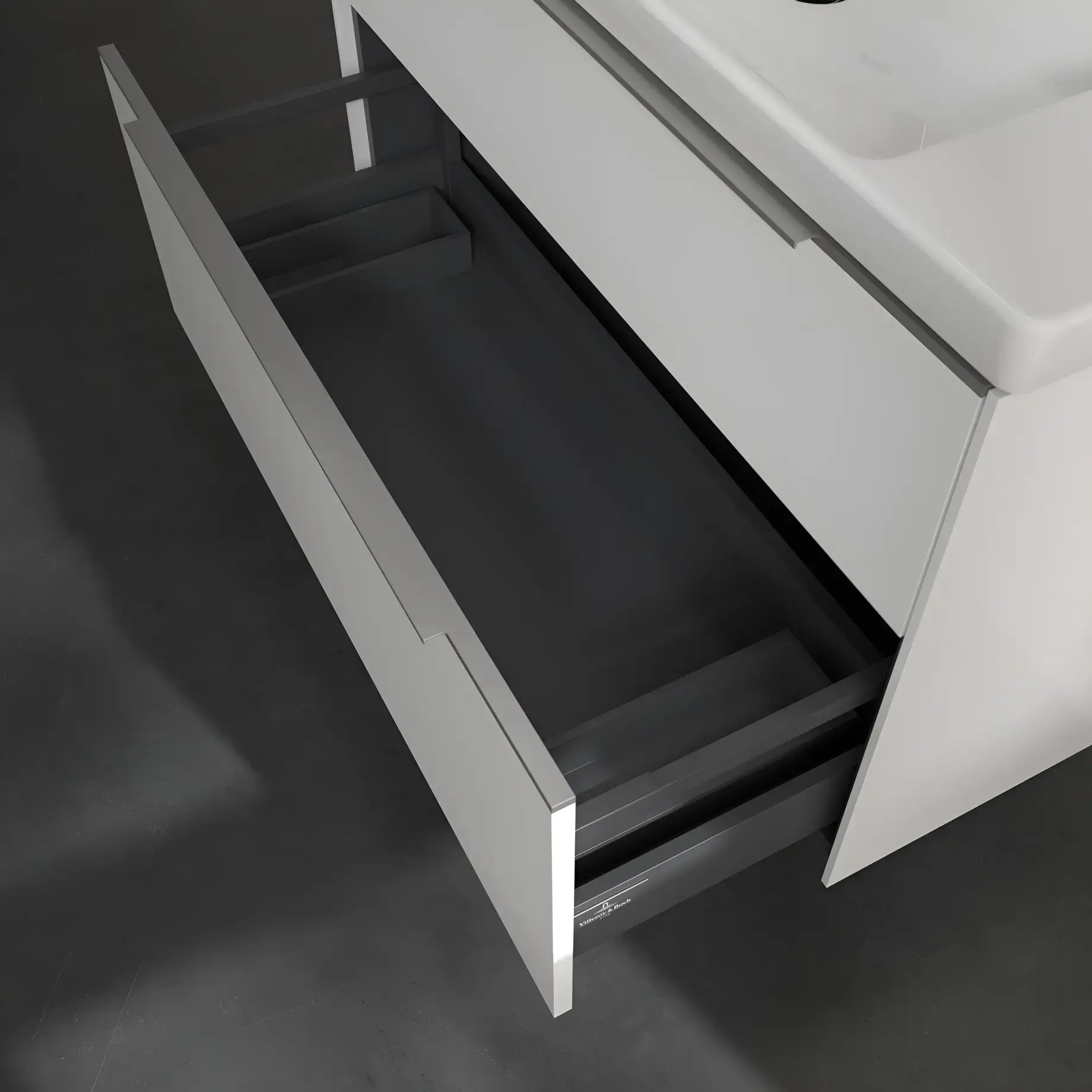 Тумба під умивальник Subway 3.0 Виробник C57000VE Brilliant White 97.3 x 57.6 x 47.8 см — вид всередину