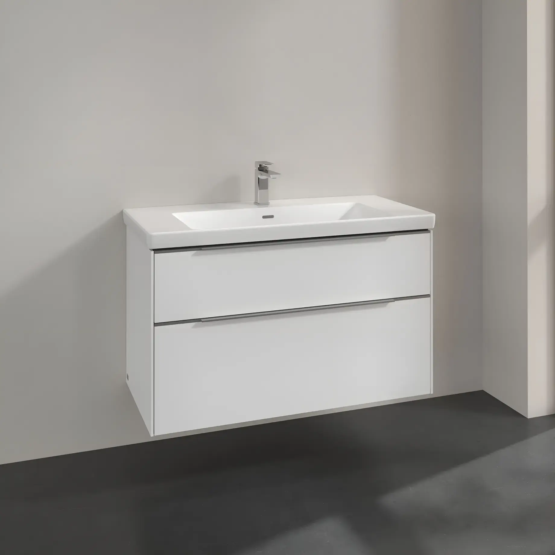 Тумба під умивальник Subway 3.0 Виробник C57000VE Brilliant White 97.3 x 57.6 x 47.8 см — бічний ракурс