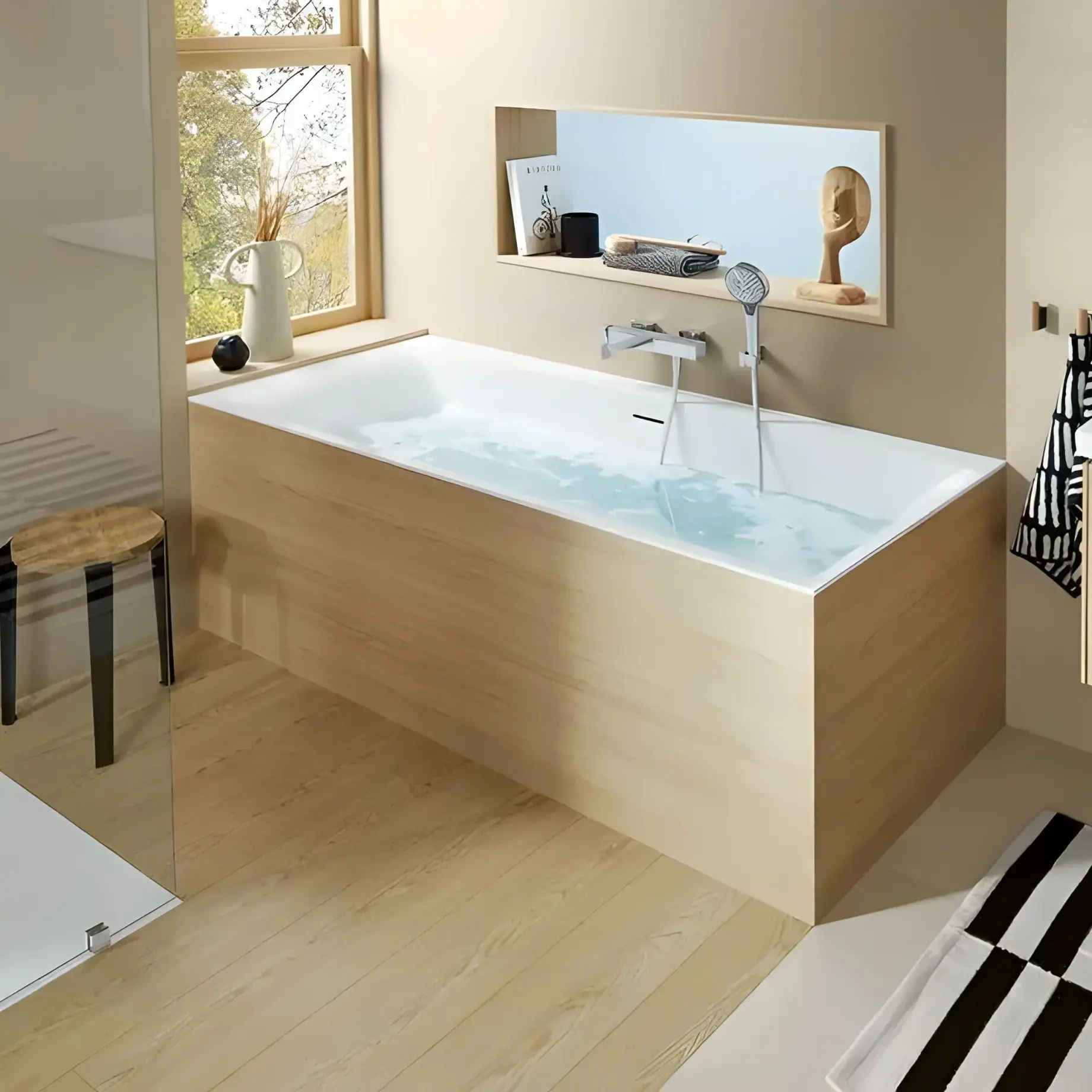 Ванна Subway 3.0 Villeroy & Boch UBQ180SBW2DV-RW Stone White 180 х 80 см — у встановленому вигляді