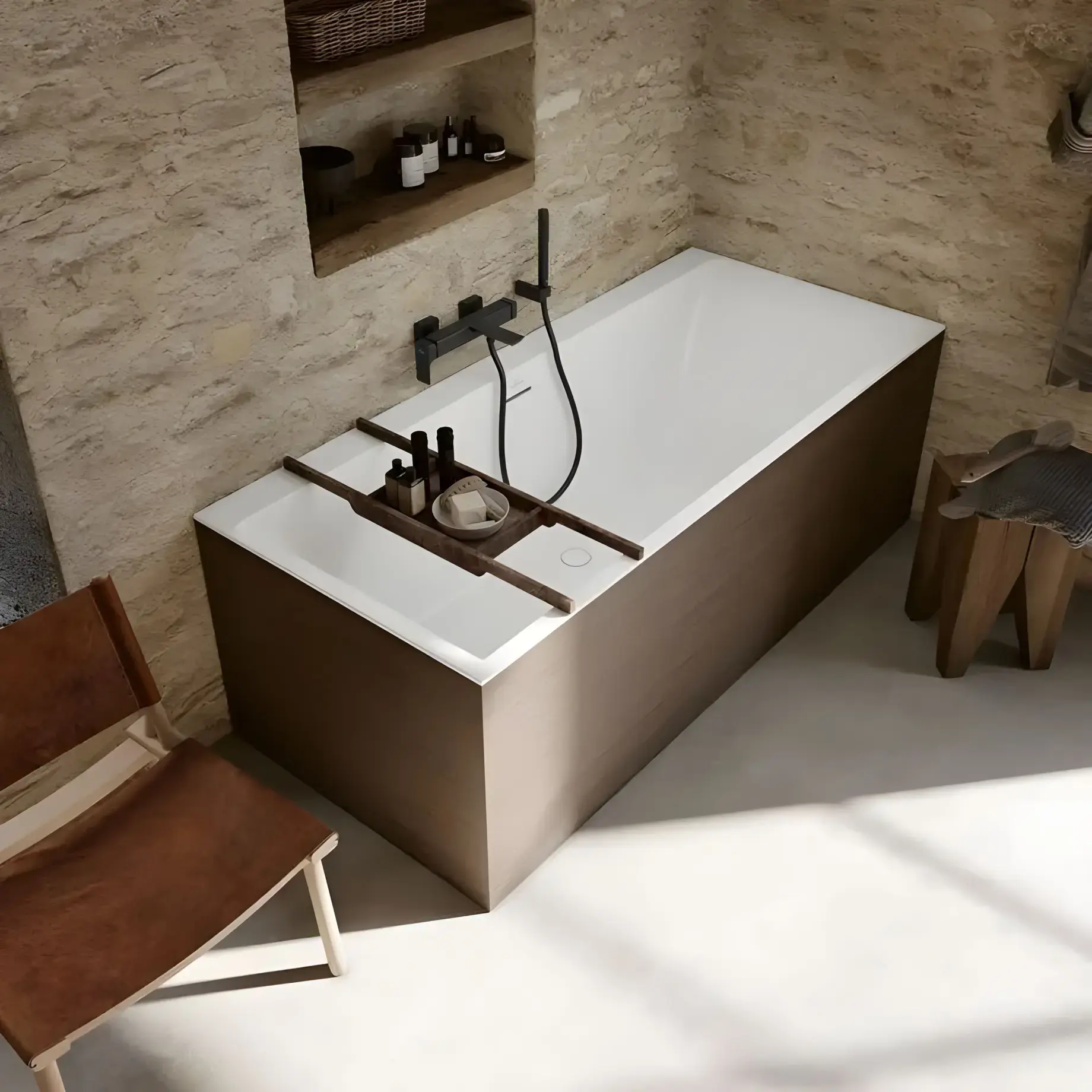 Ванна Subway 3.0 Villeroy & Boch UBQ180SBW2TDV-RW Stone White 180 х 80 см — вид спереду