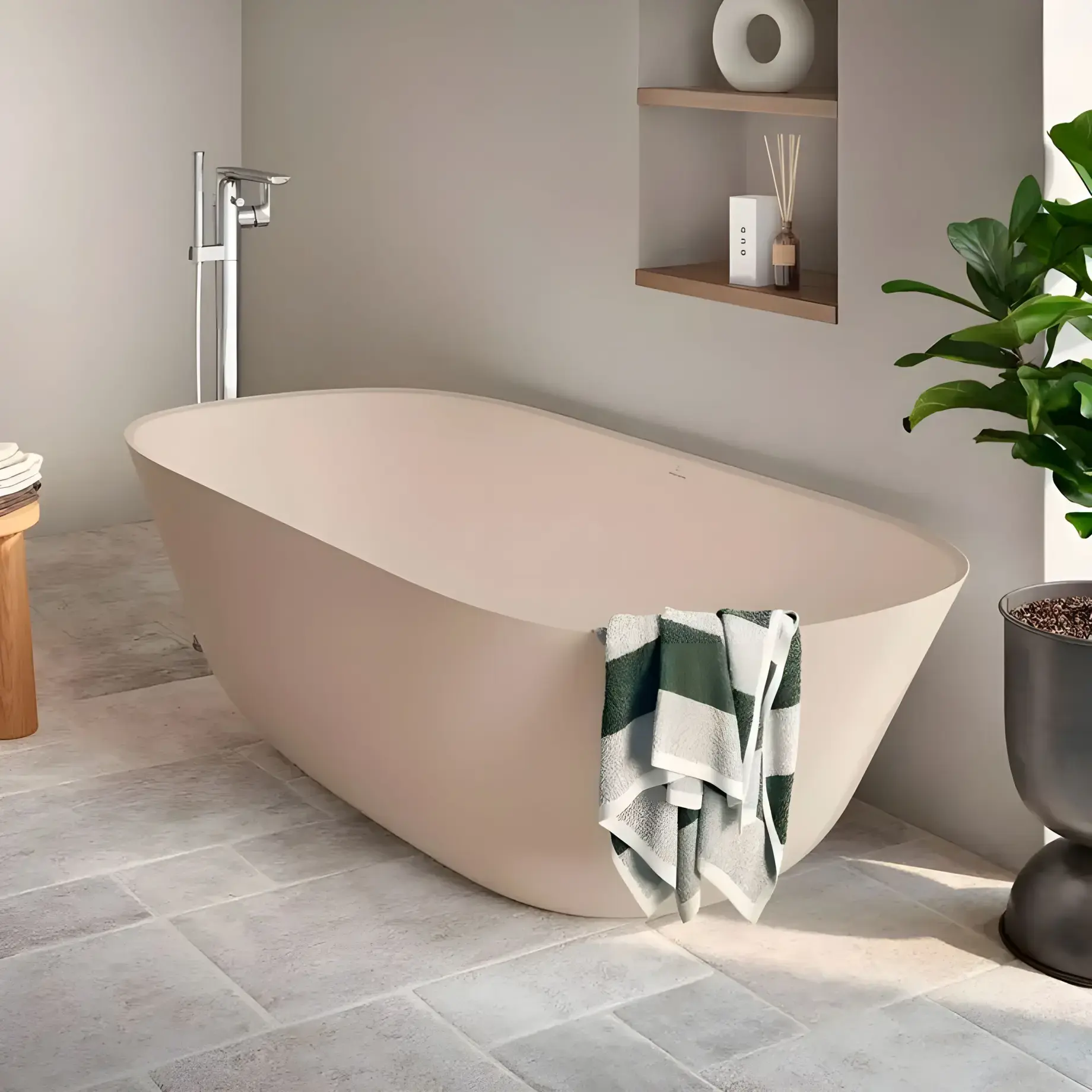 Ванна Theano Villeroy & Boch UBQ155ANH7F200V-AL Almond — вид спереду