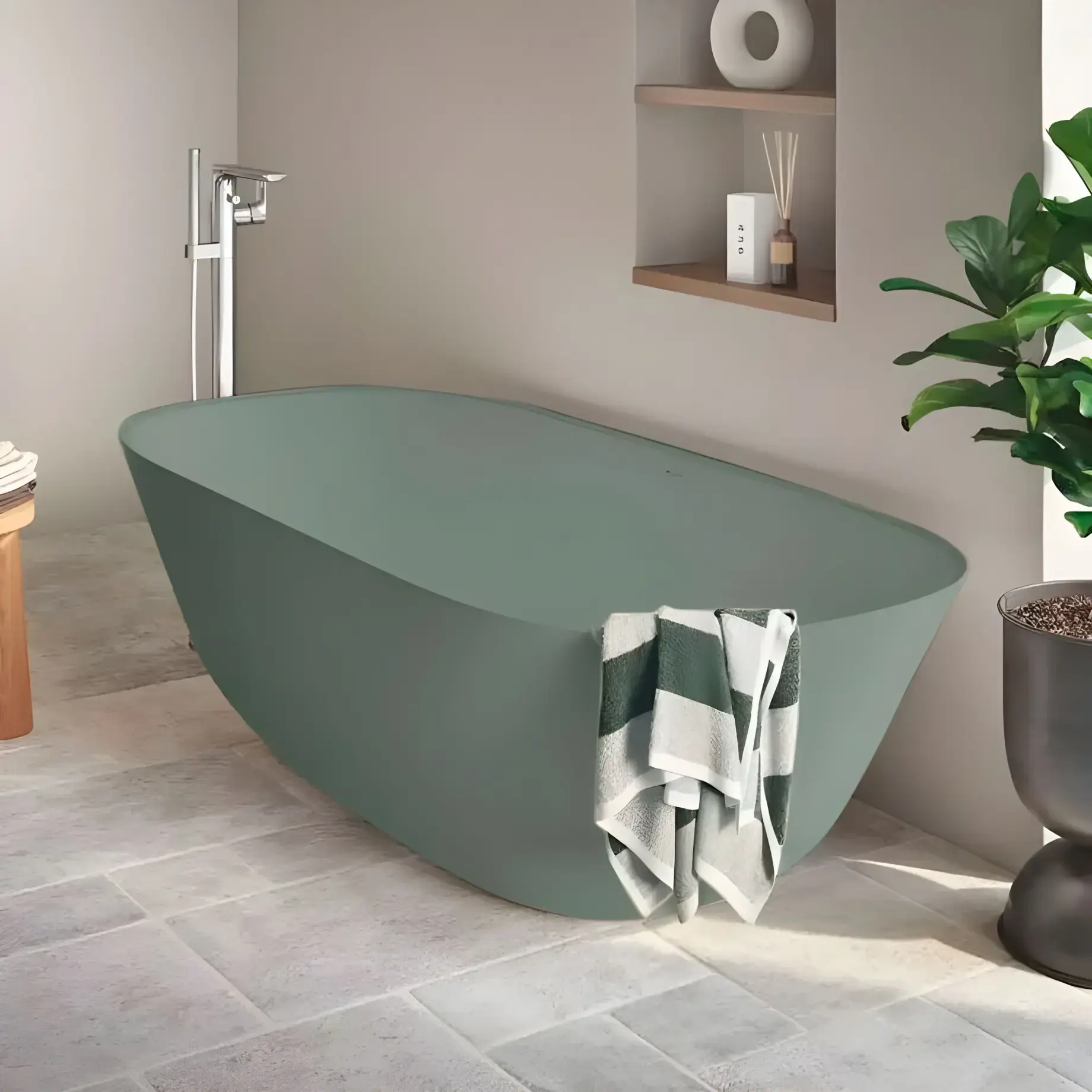 Ванна Theano Villeroy & Boch UBQ155ANH7F200V-R8 Morning Green — вид спереду