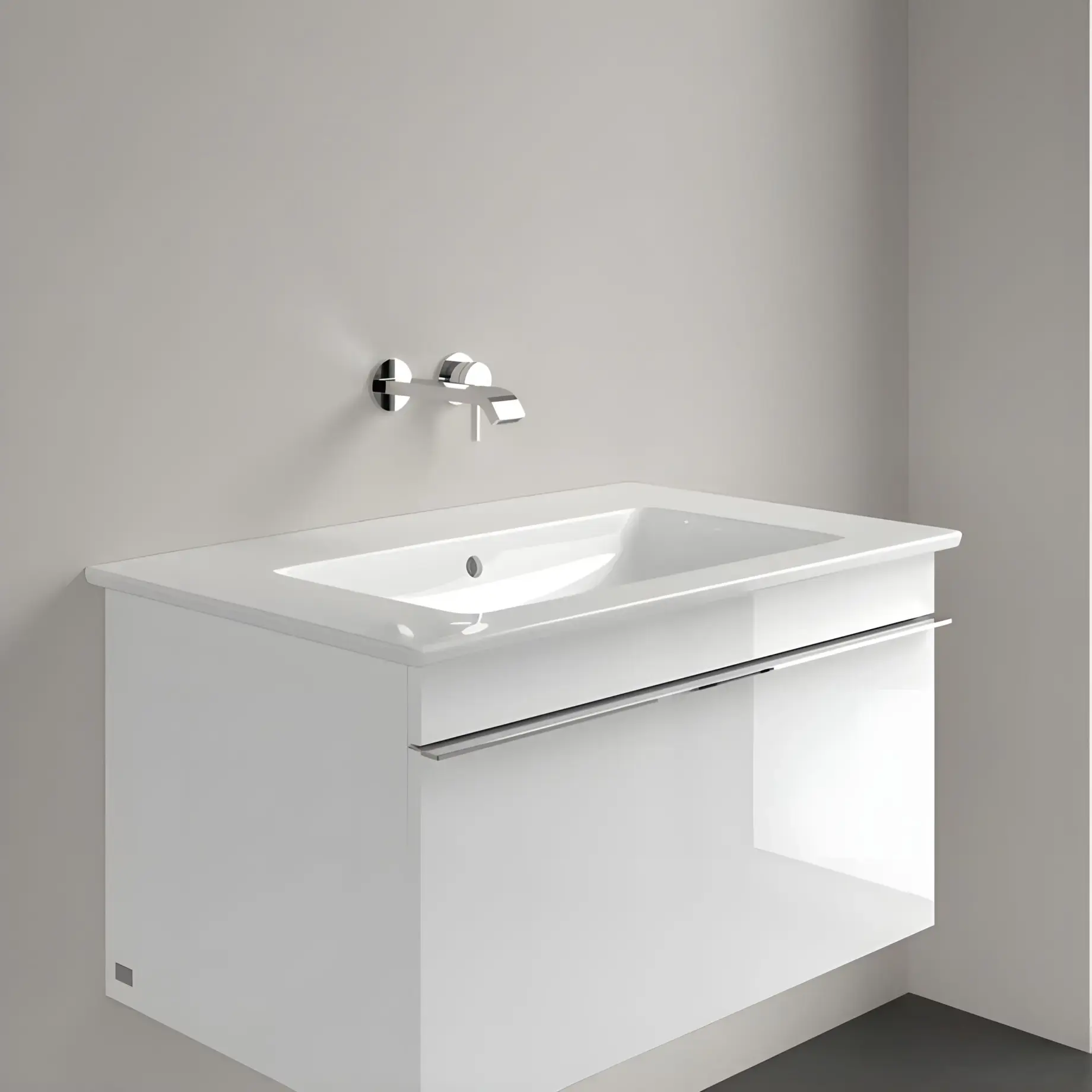 Умивальник Venticello Villeroy & Boch 41048JR1 Alpine White CeramicPlus — бічний ракурс