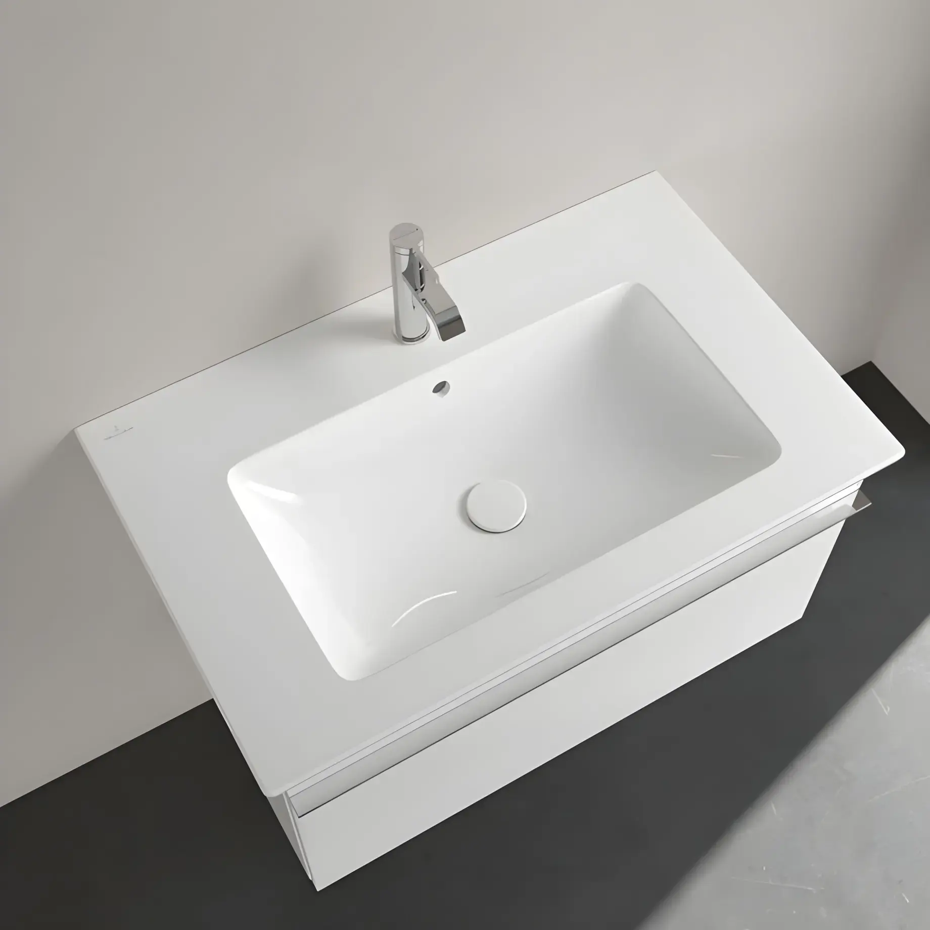 Умивальник Venticello Villeroy & Boch 41048LR1 Alpine White CeramicPlus — вид ззаду