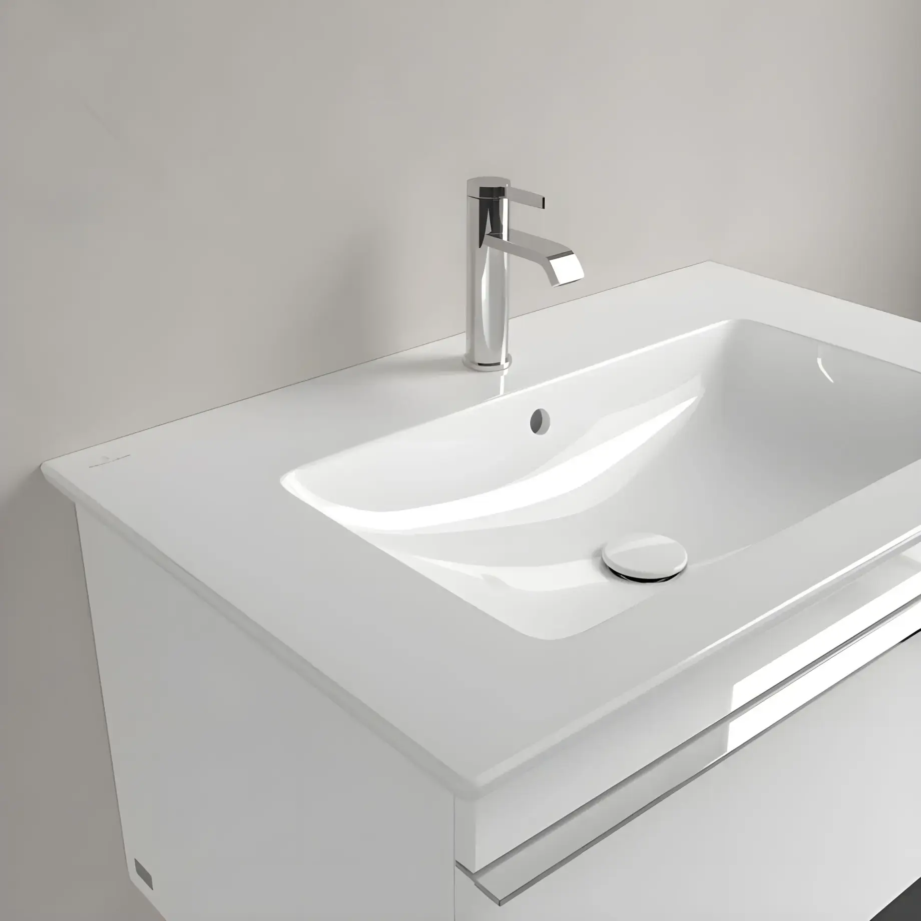 Умивальник Venticello Villeroy & Boch 41048LR1 Alpine White CeramicPlus — вид всередину