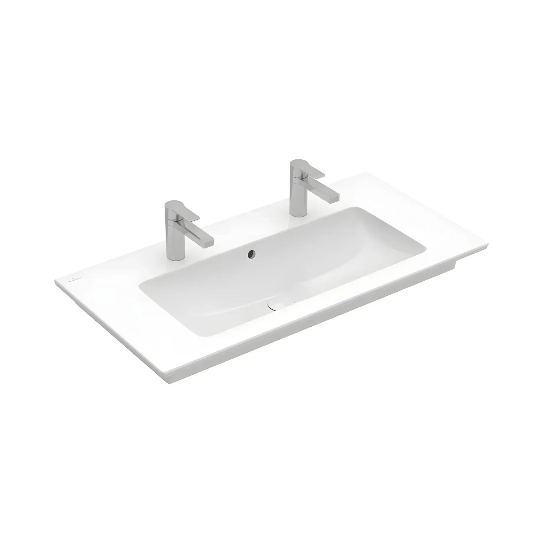 Умивальник Venticello Villeroy & Boch 4104AK01 Alpine White 100 х 50 см — вид на білому тлі