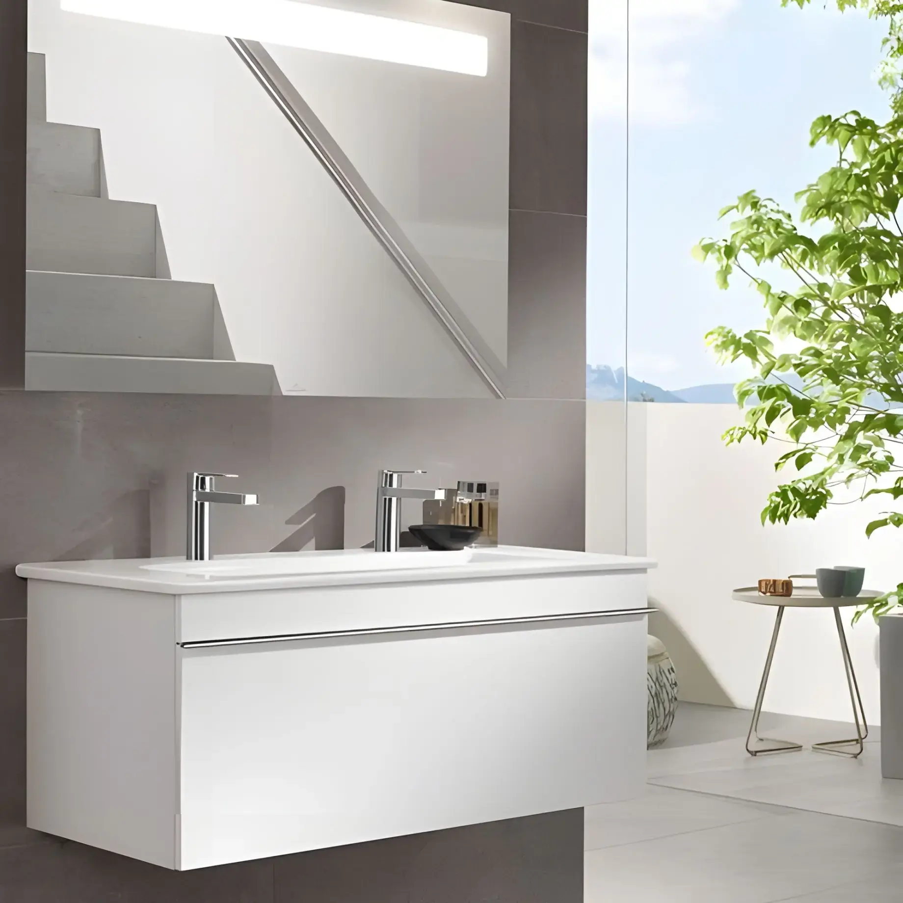 Умивальник Venticello Villeroy & Boch 4104AKR1 Alpine White CeramicPlus — бічний ракурс