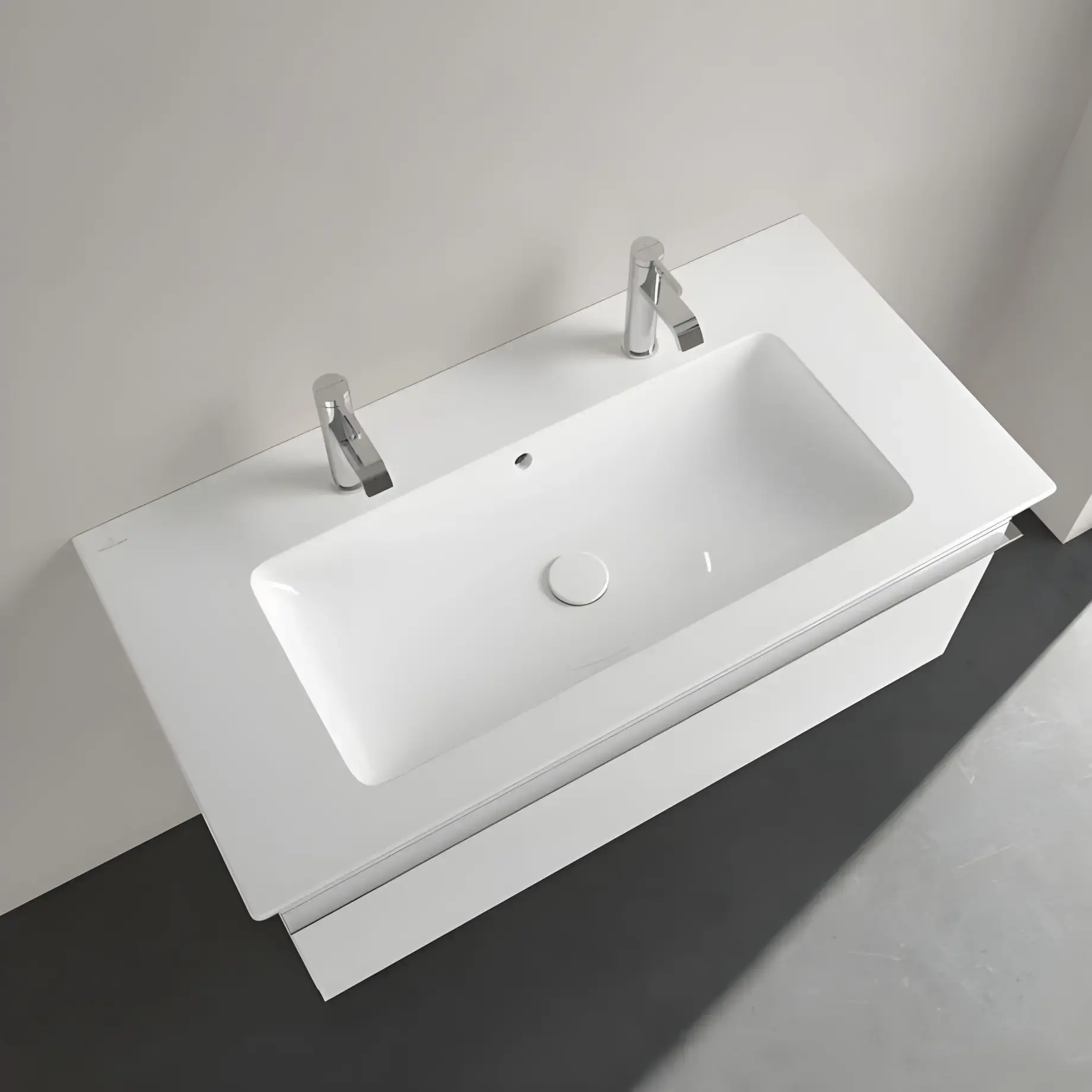 Умивальник Venticello Villeroy & Boch 4104AKR1 Alpine White CeramicPlus — вид згори