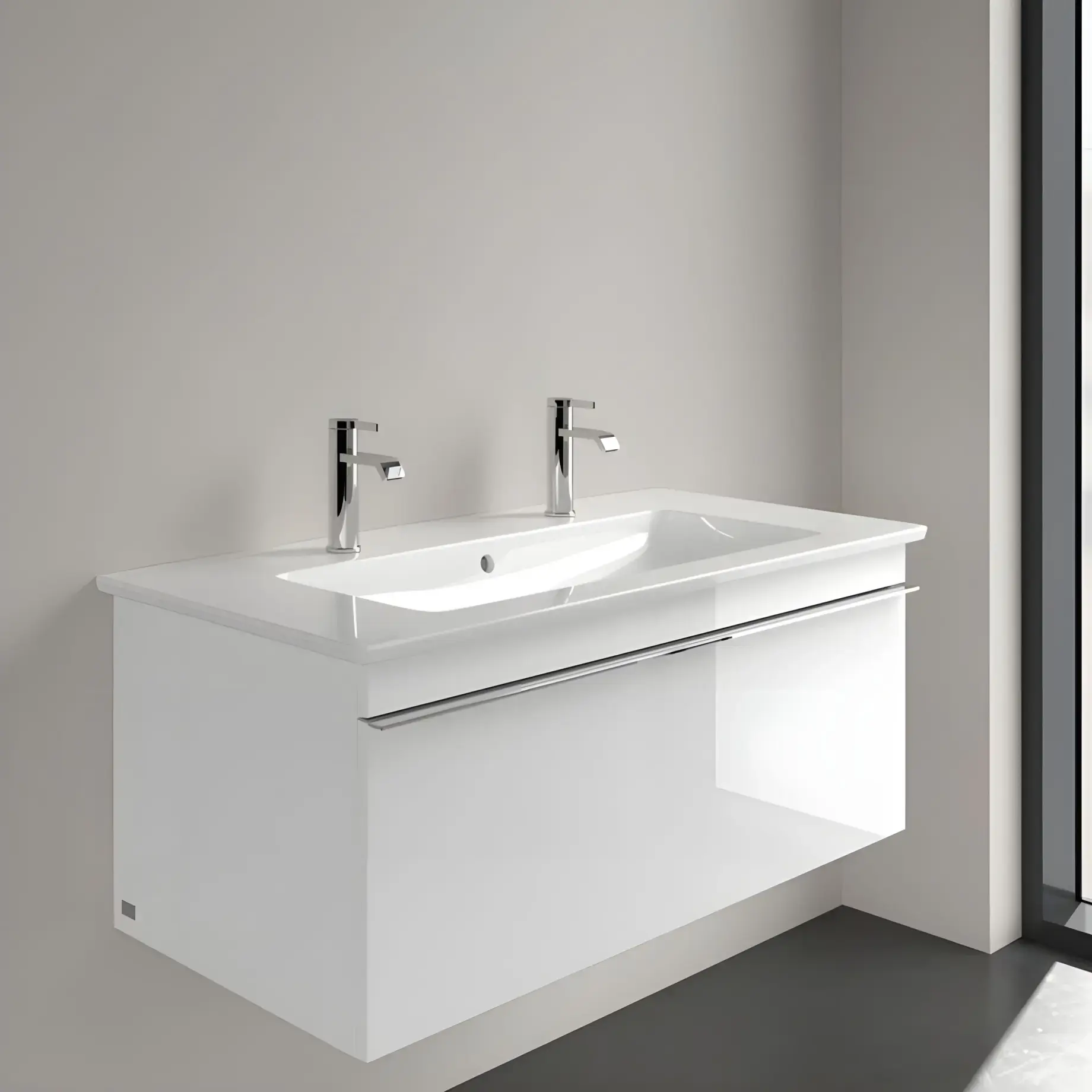 Умивальник Venticello Villeroy & Boch 4104AKR1 Alpine White CeramicPlus — вид ззаду