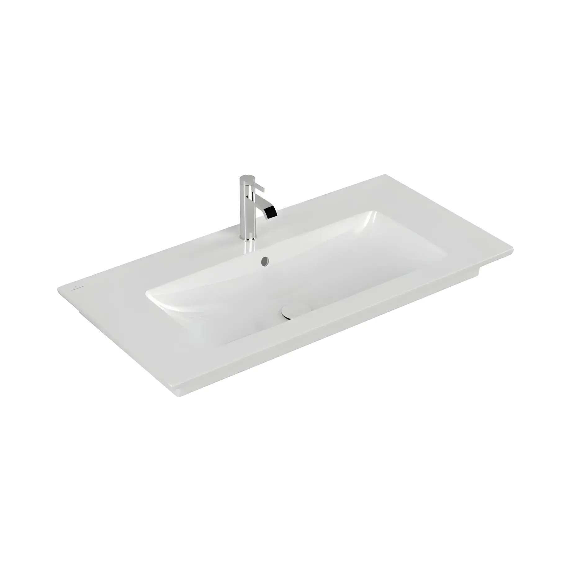 Умивальник Venticello Villeroy & Boch 4104ALR1 Alpine White CeramicPlus 100 х 50 см — вид на білому тлі