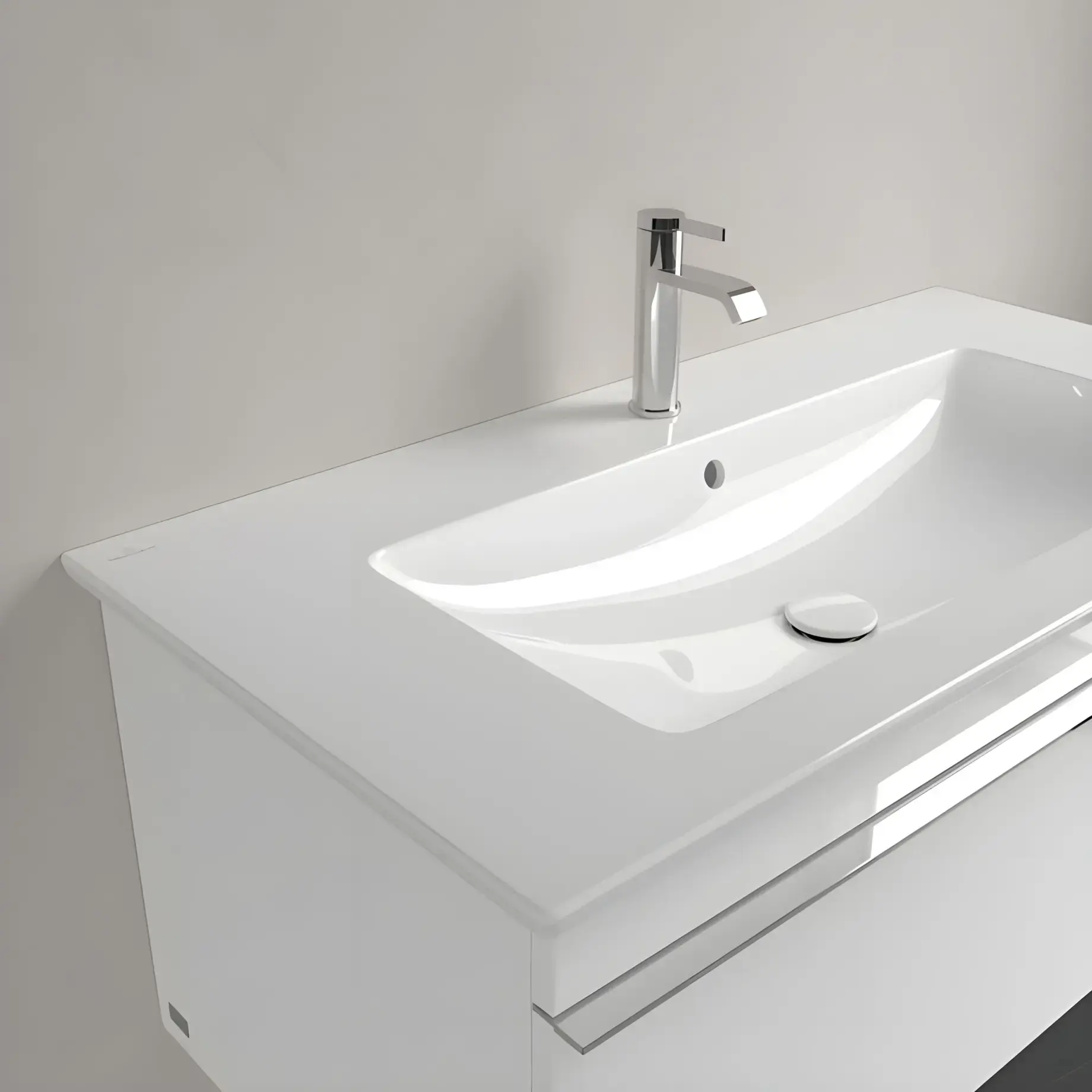 Умивальник Venticello Villeroy & Boch 4104ALR1 Alpine White CeramicPlus — вид всередину