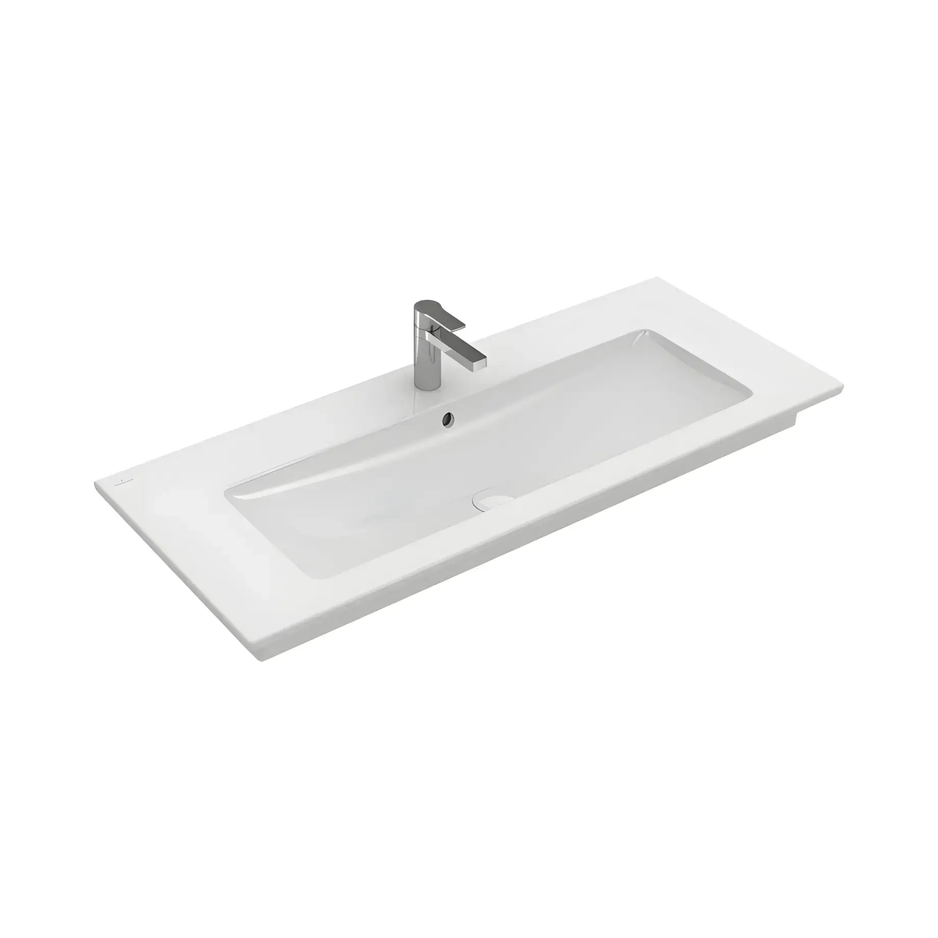 Умивальник Venticello Villeroy & Boch 4104CLR1 Alpine White CeramicPlus — вид на білому тлі