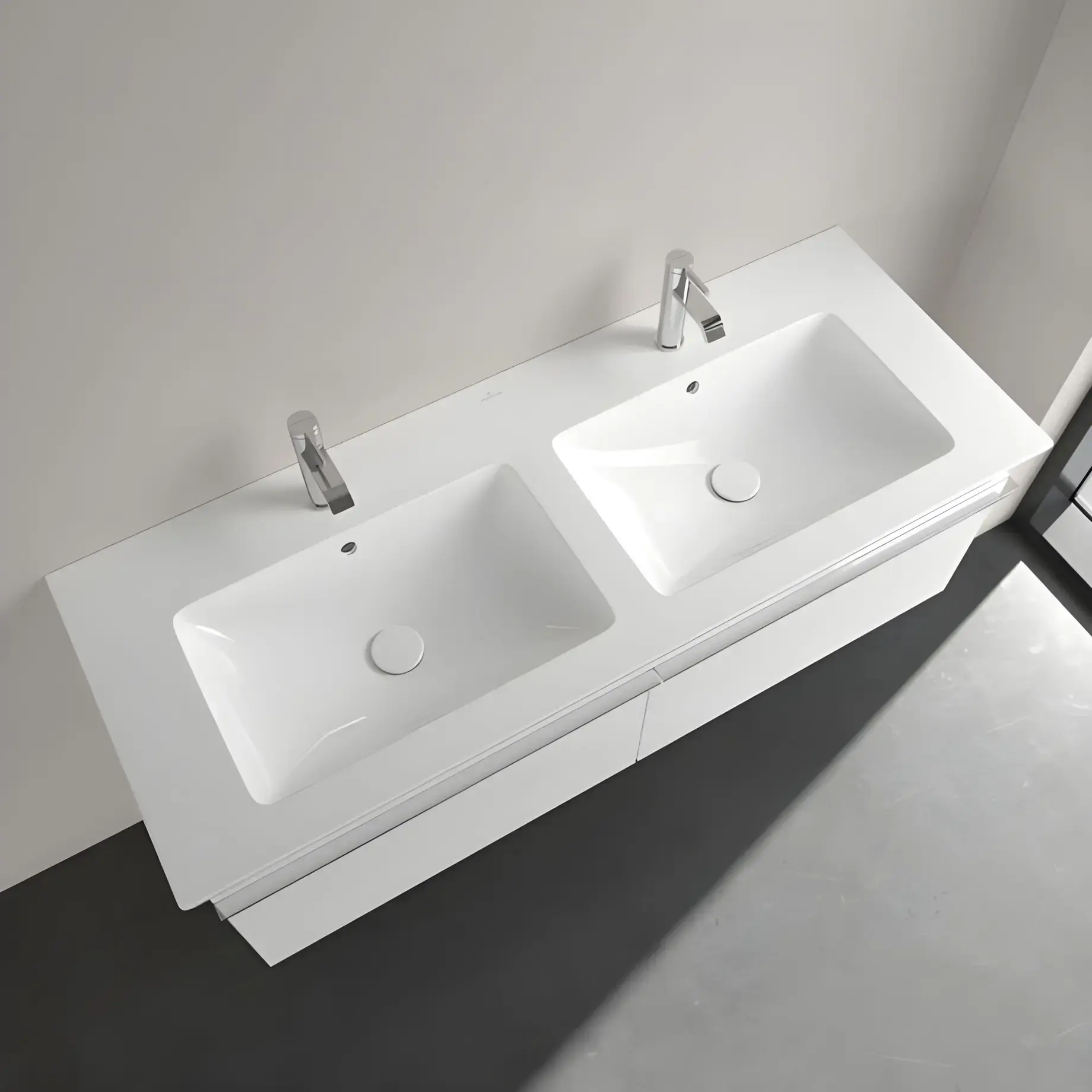 Умивальник Venticello Villeroy & Boch 4111DL01 Alpine White — бічний ракурс