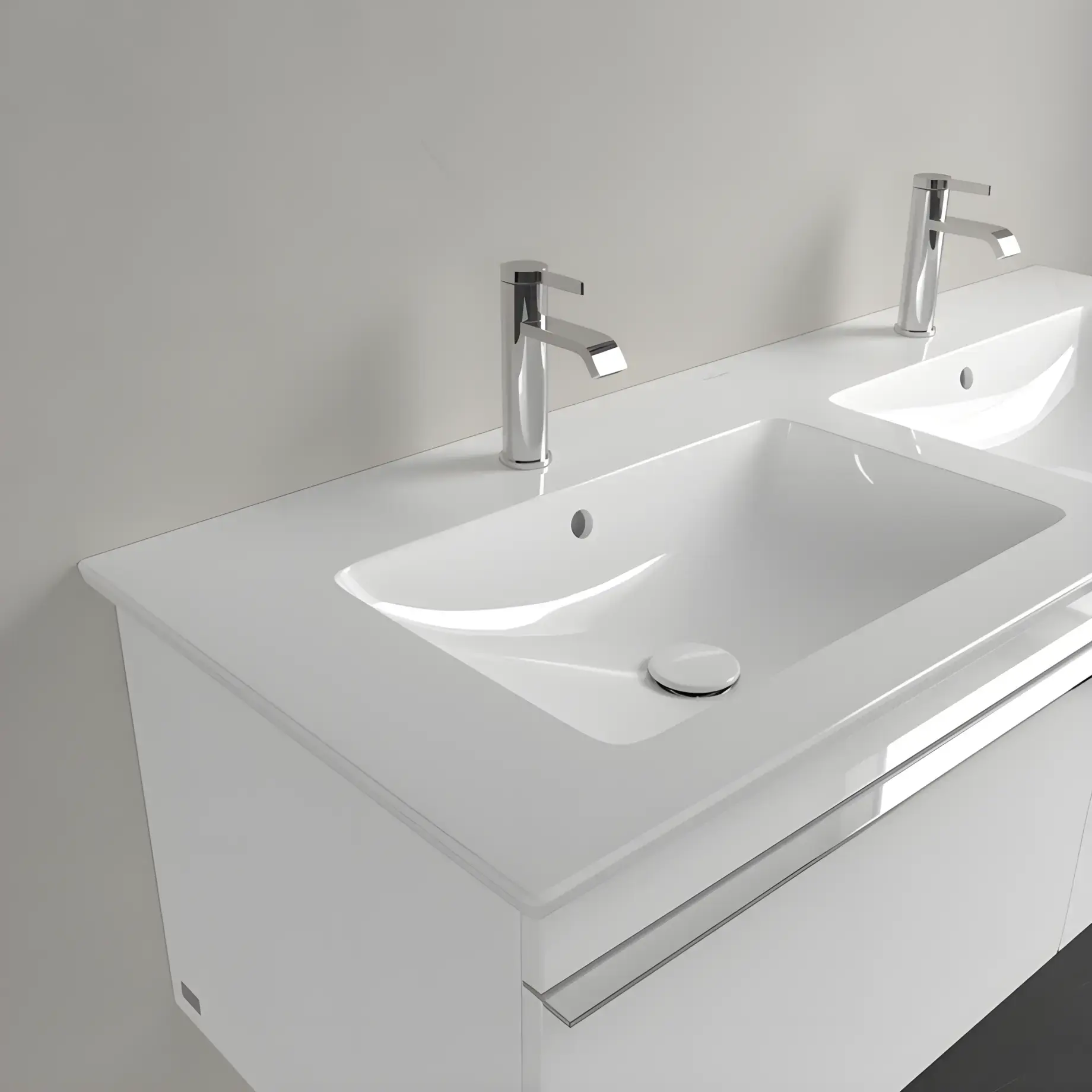 Умивальник Venticello Villeroy & Boch 4111DL01 Alpine White — вид ззаду