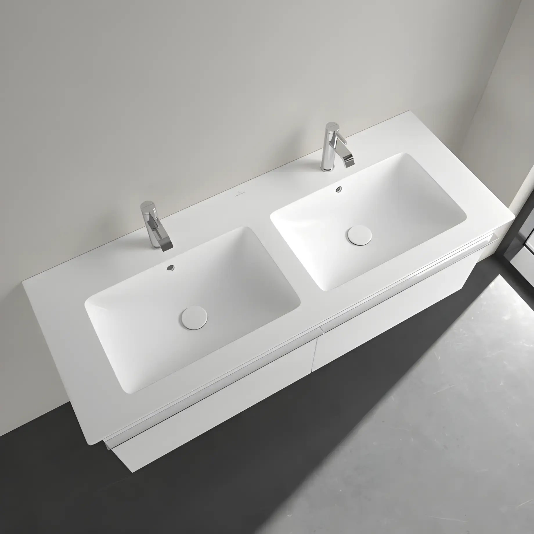 Умивальник Venticello Villeroy & Boch 4111DLRW Stone White CeramicPlus — бічний ракурс