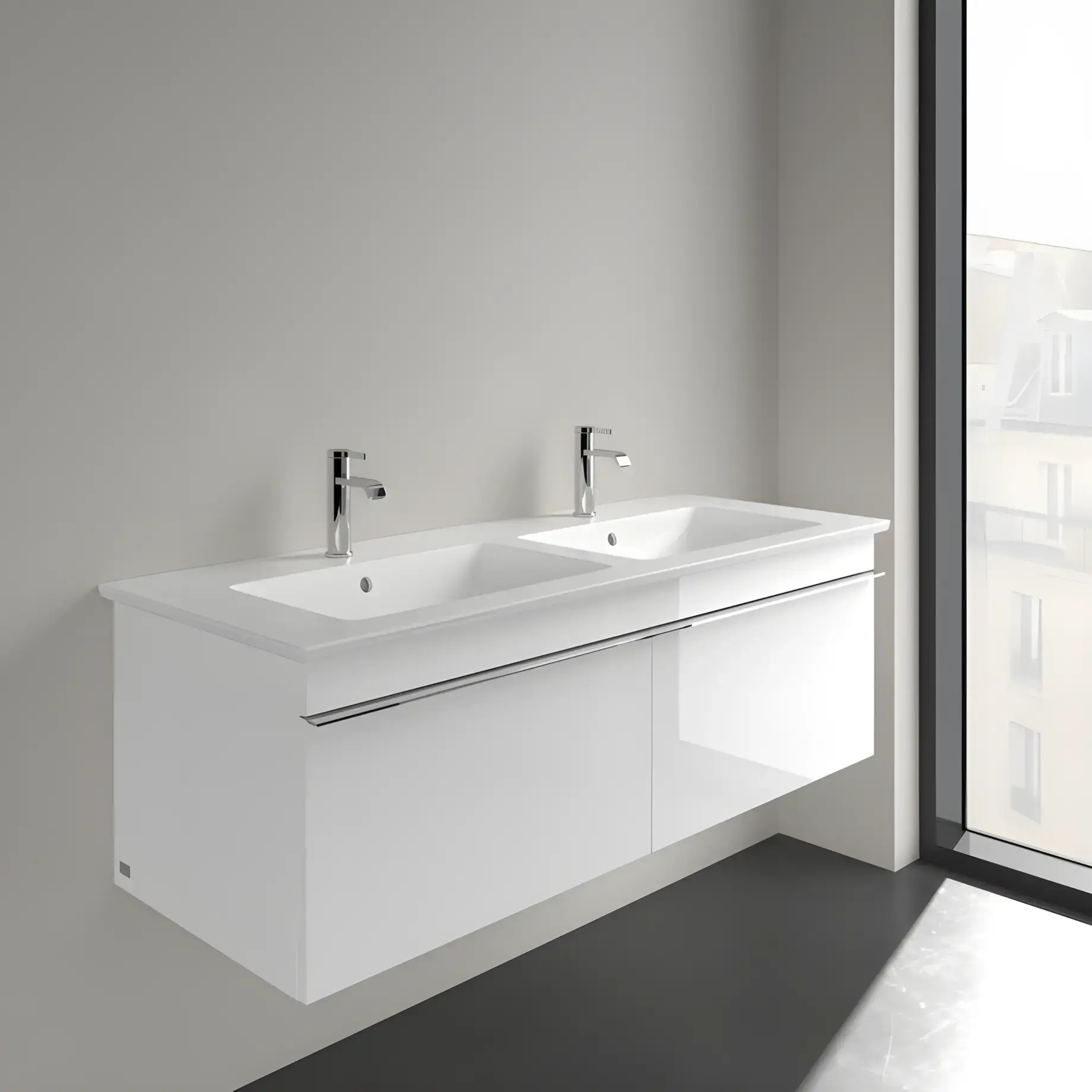Умивальник Venticello Villeroy & Boch 4111DLRW Stone White CeramicPlus — вид згори