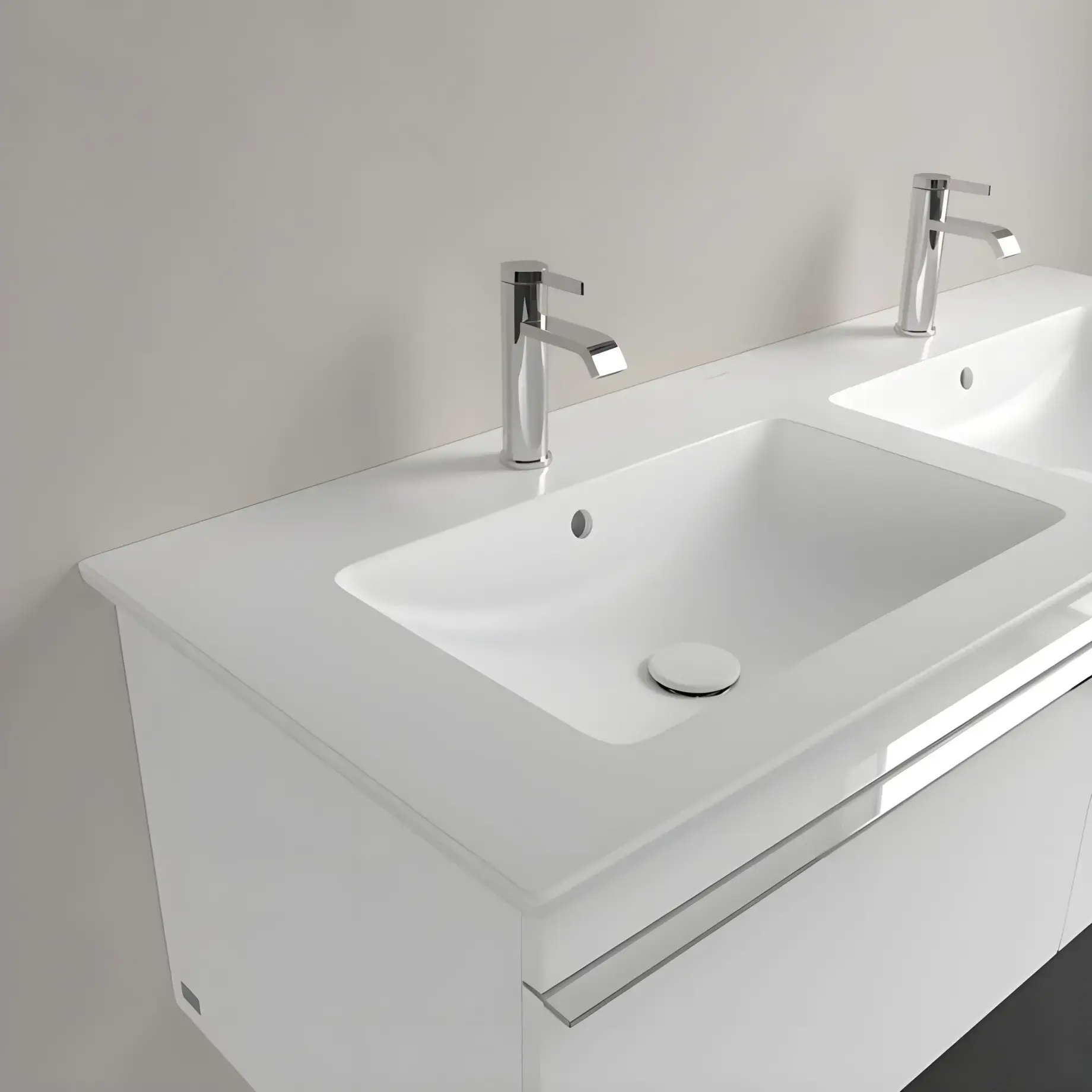 Умивальник Venticello Villeroy & Boch 4111DLRW Stone White CeramicPlus — вид ззаду