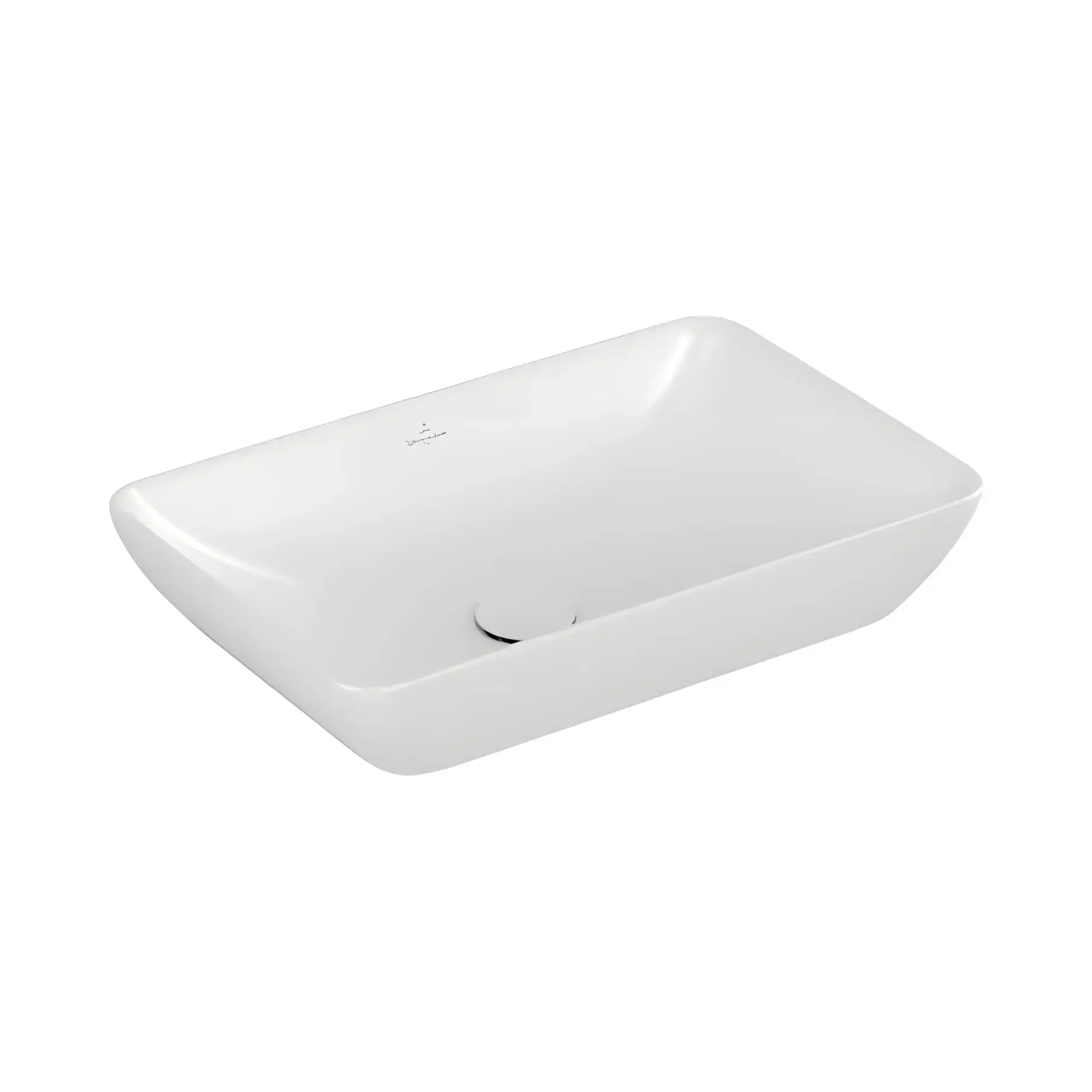 Умивальник Venticello Villeroy & Boch 411355RW Stone White CeramicPlus 55 x 36 см — вид на білому тлі