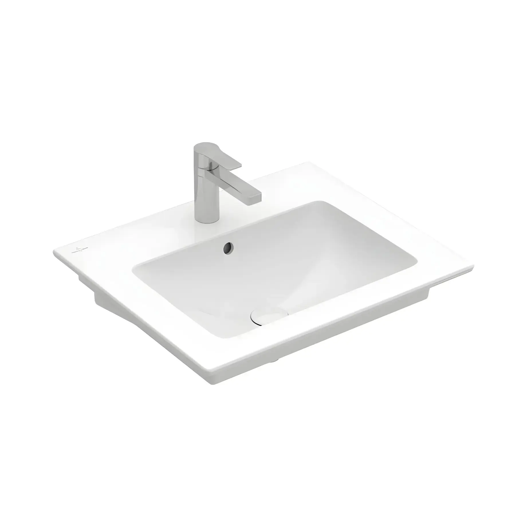 Умывальник Venticello Villeroy & Boch 4124G6R1 Alpine White CeramicPlus 60 х 50 см — вид на белом фоне
