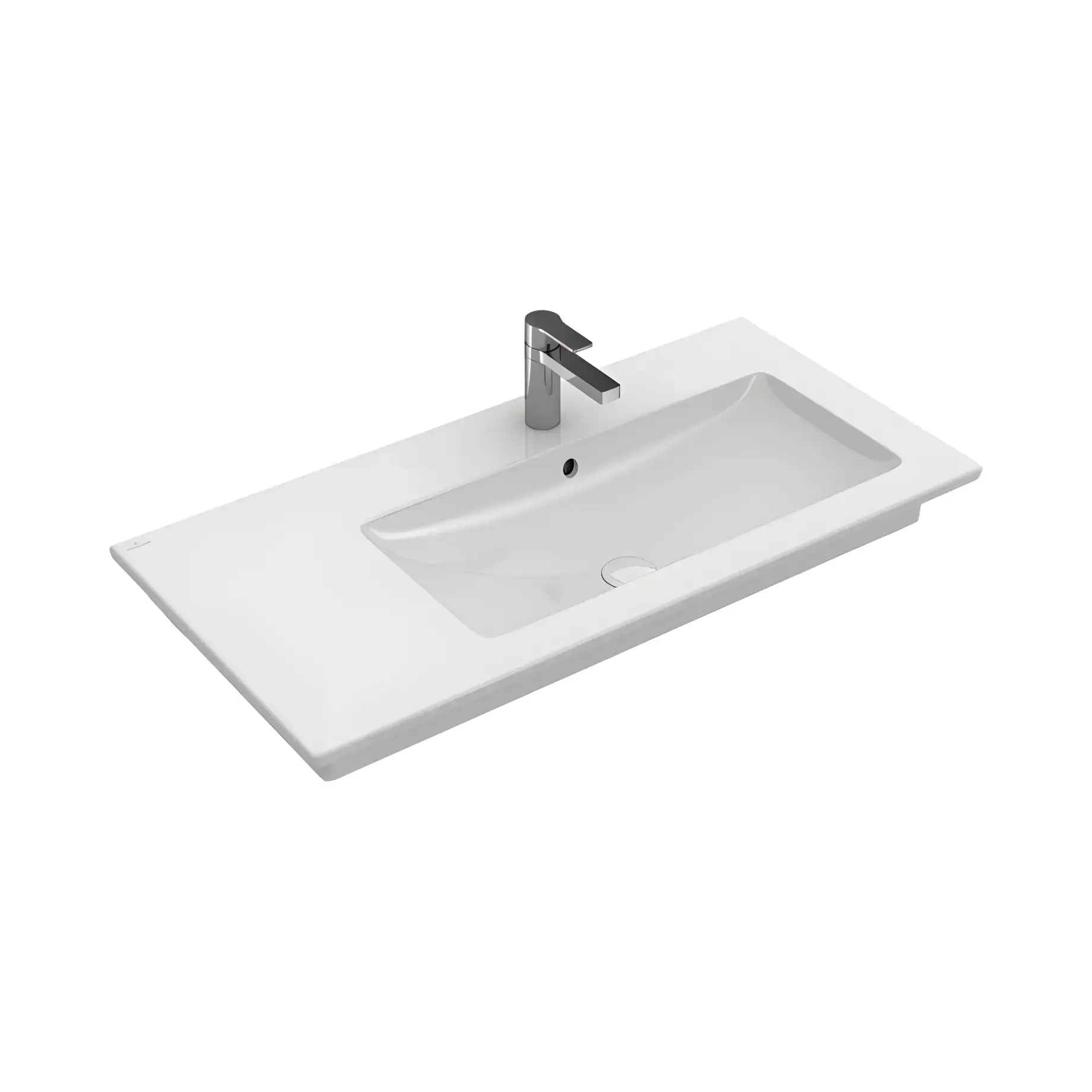 Умивальник Venticello Villeroy & Boch 4134R101 Alpine White 100 х 50 см — вид на білому тлі