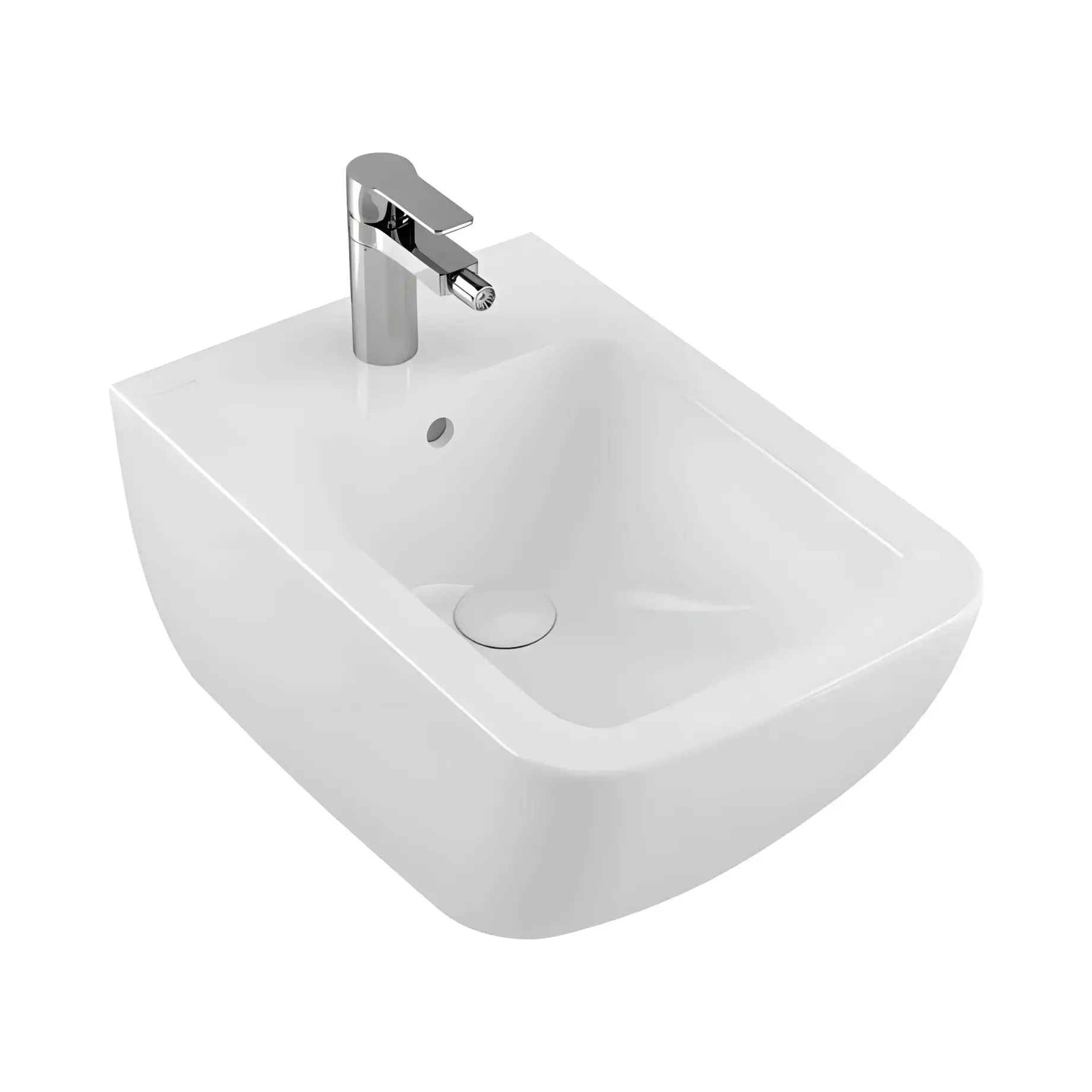 Біде Venticello Villeroy & Boch 441100R1 White Alpin CeramicPlus 37.5 x 56 см — вид на білому тлі
