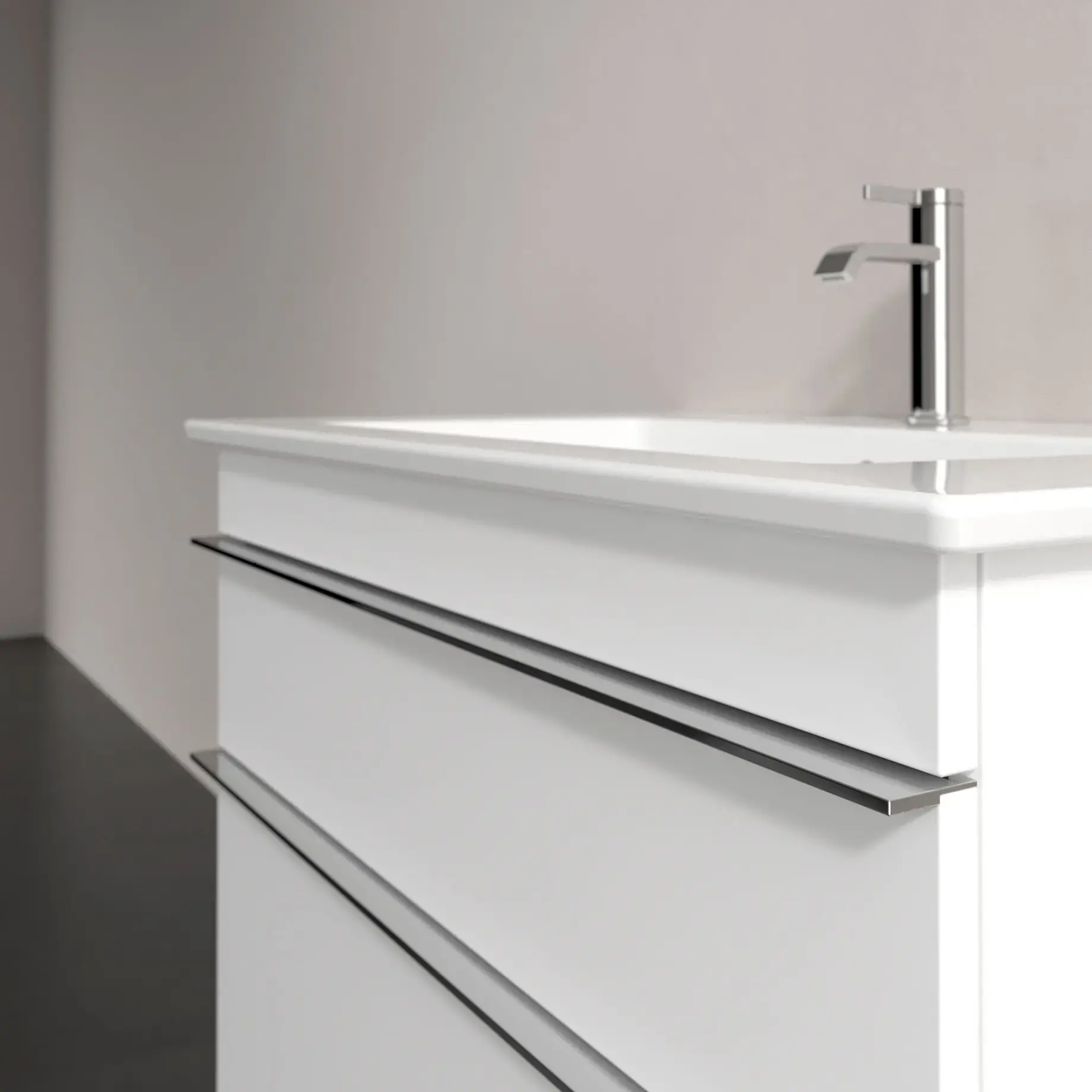 Тумба під умивальник Venticello Виробник A92501DH Glossy White 75.3 x 59 x 50.2 см — вид ззаду