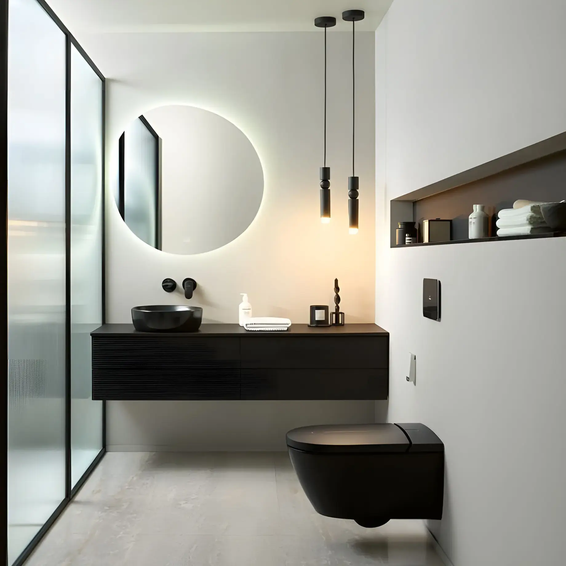 Унітаз ViClean-I 200 Villeroy & Boch V0E200R7 Pure Black CeramicPlus — вид спереду