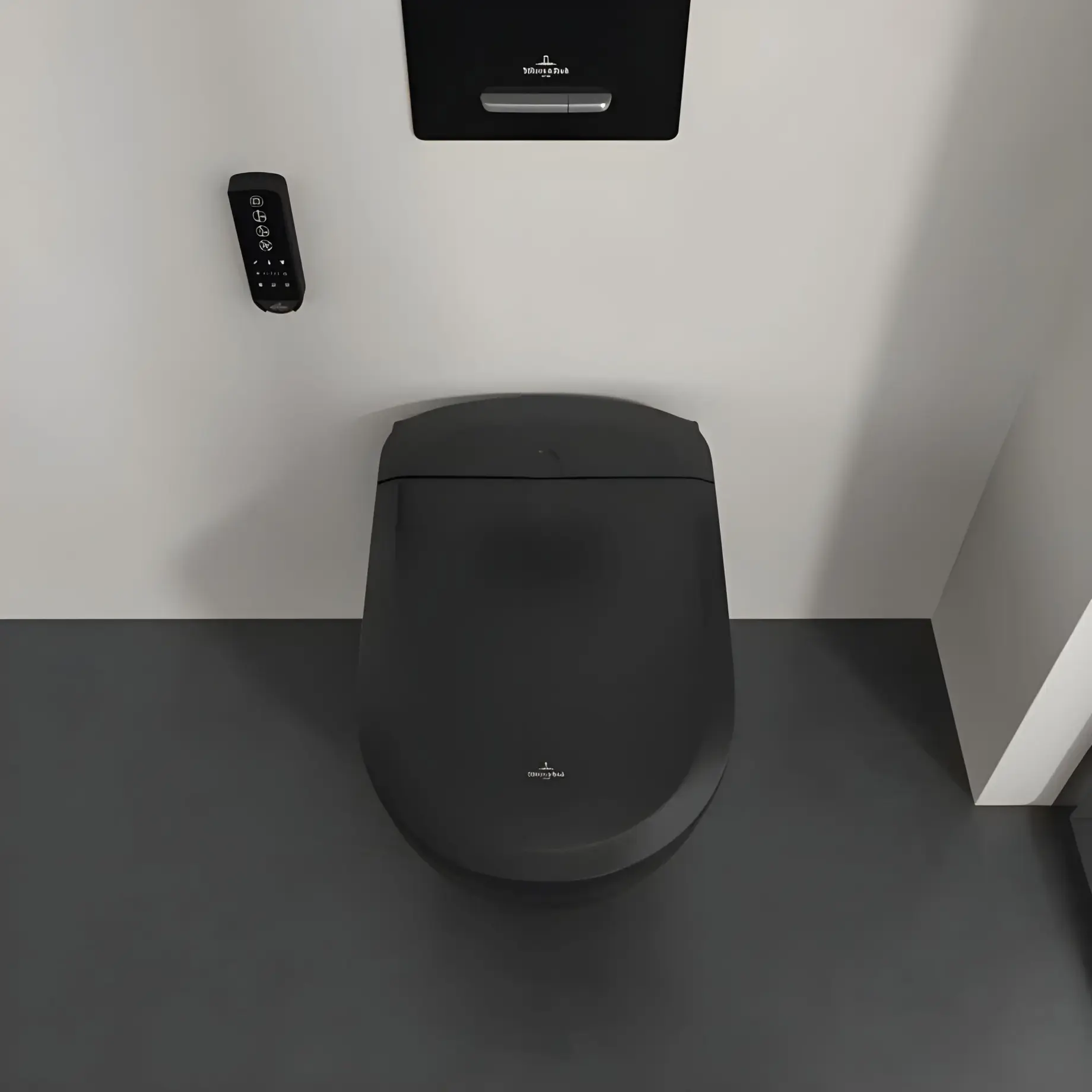 Унітаз ViClean Supreo Villeroy & Boch V16EN2R7 Pure Black CeramicPlus — вид згори