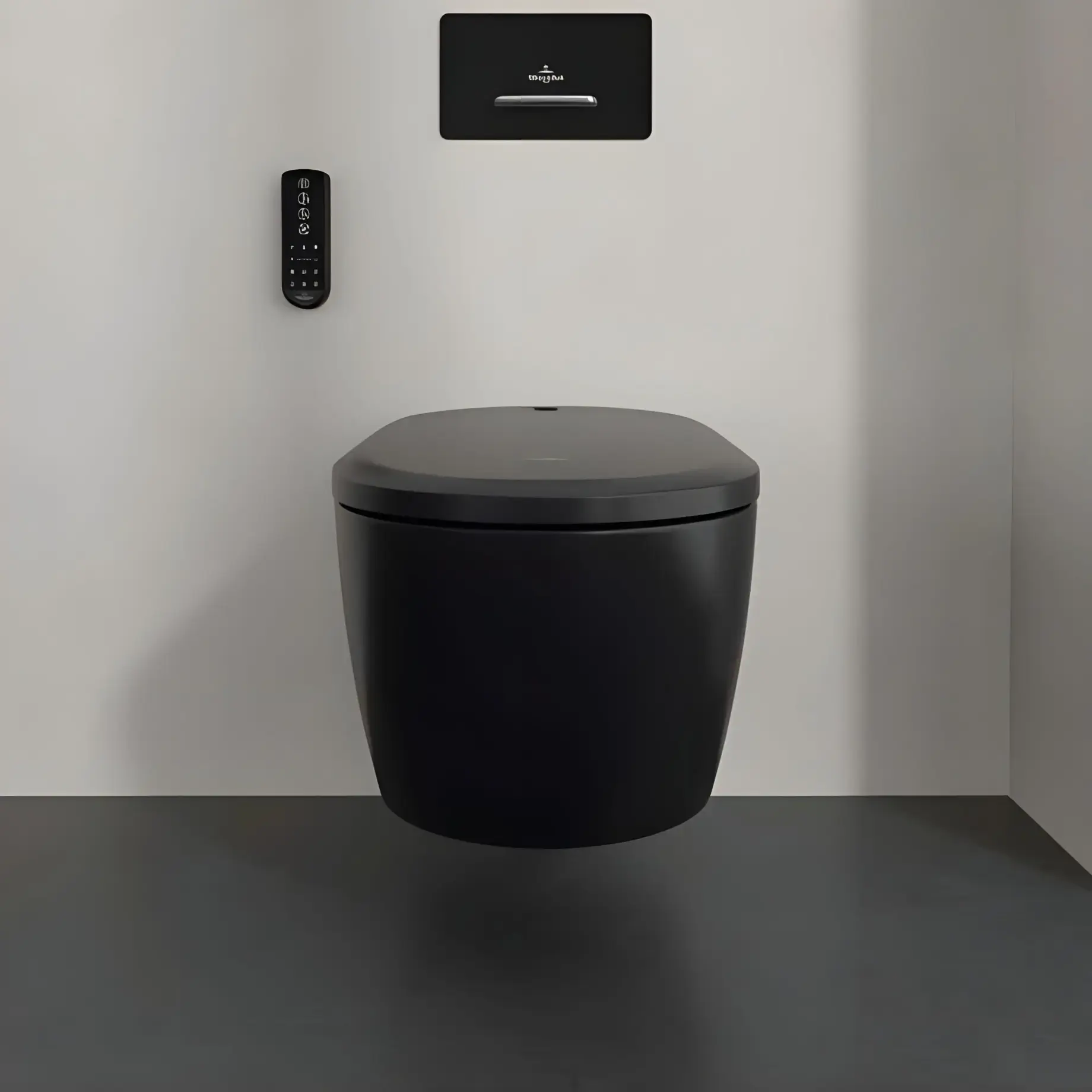Унітаз ViClean Supreo Select Villeroy & Boch V16EN3R7 Pure Black CeramicPlus — ракурс 3/4