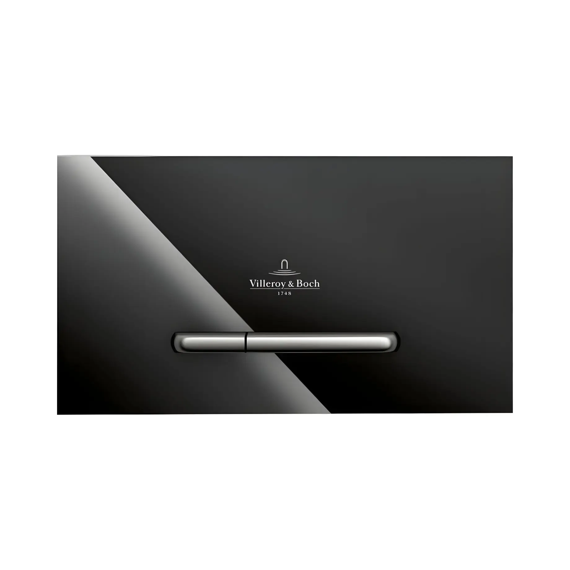 Змивна клавіша ViConnect 300G Villeroy & Boch 922160RB Glass Glossy Black 25.3 x 14.5 x 2 см — вид на білому тлі