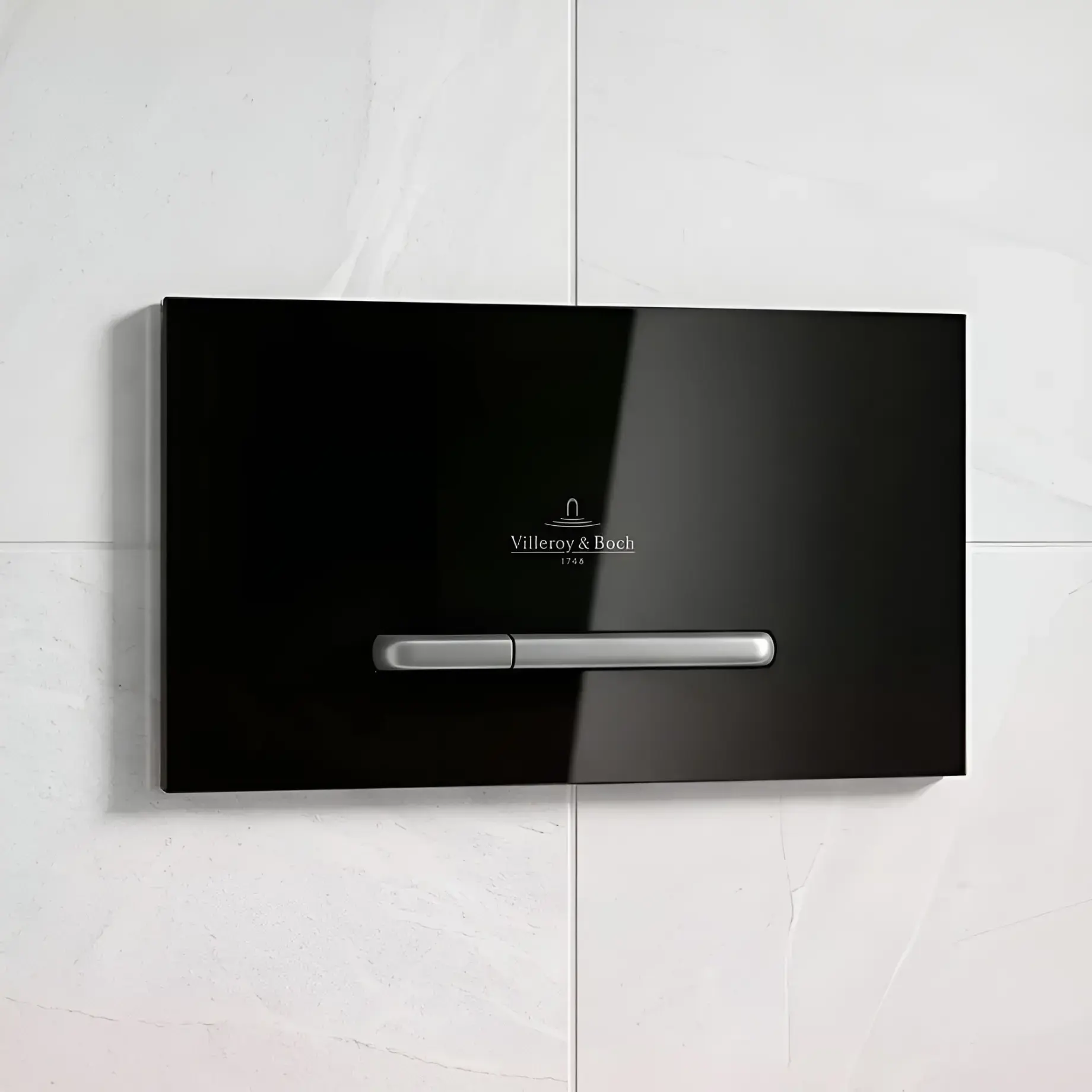 Змивна клавіша ViConnect 300G Виробник 922160RB Glass Glossy Black 25.3 x 14.5 x 2 см — вид спереду