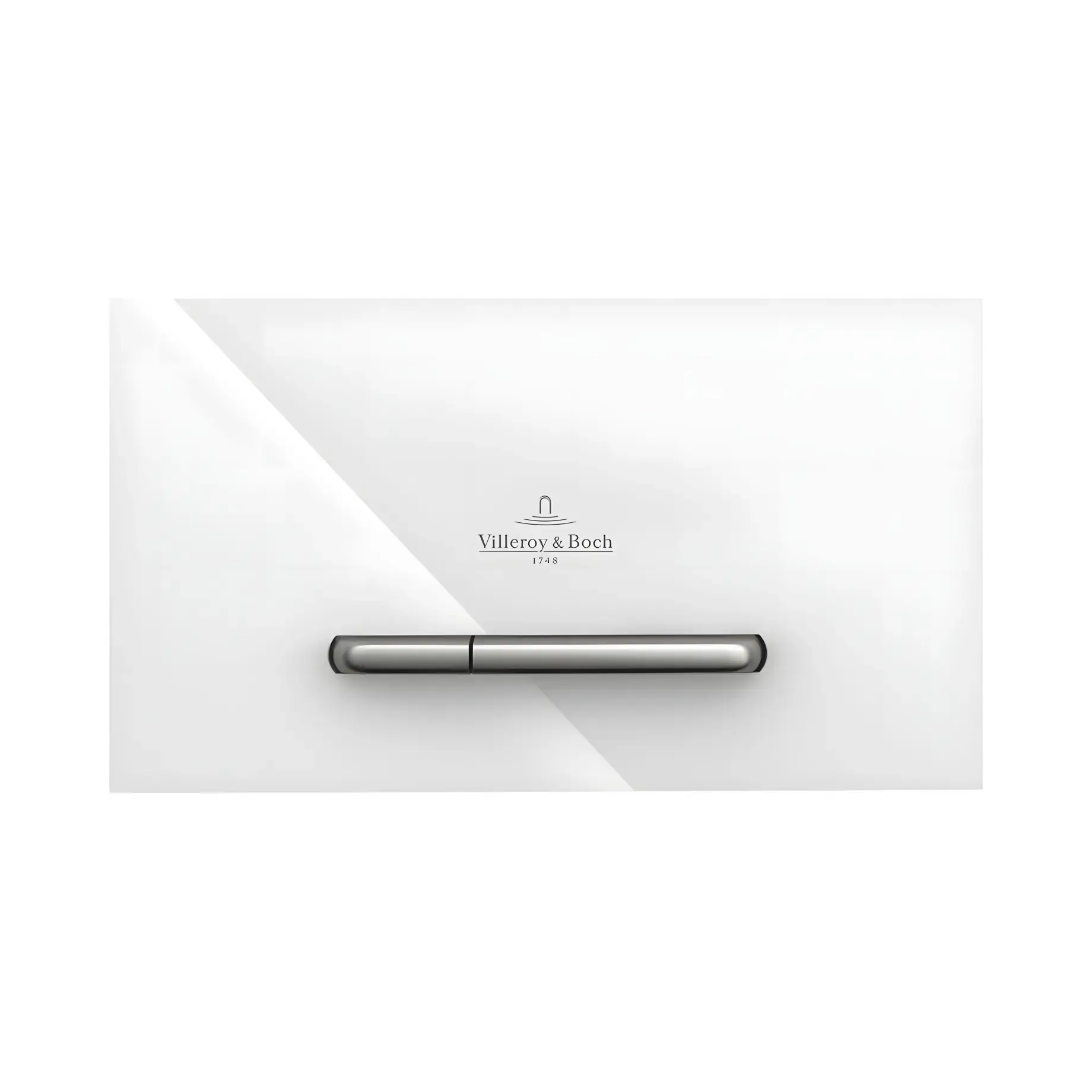 Змивна клавіша ViConnect 300G Villeroy & Boch 922160RE Glass Glossy White 25.3 x 14.5 x 2 см — вид на білому тлі