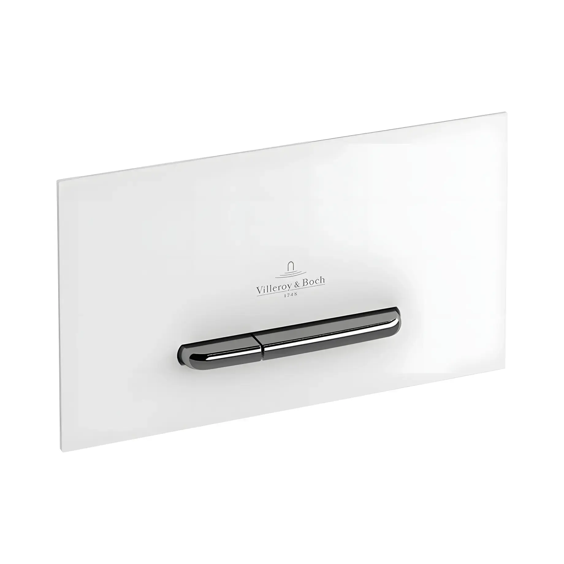 Змивна клавіша ViConnect 300G Villeroy & Boch 922160RE Glass Glossy White — вид спереду
