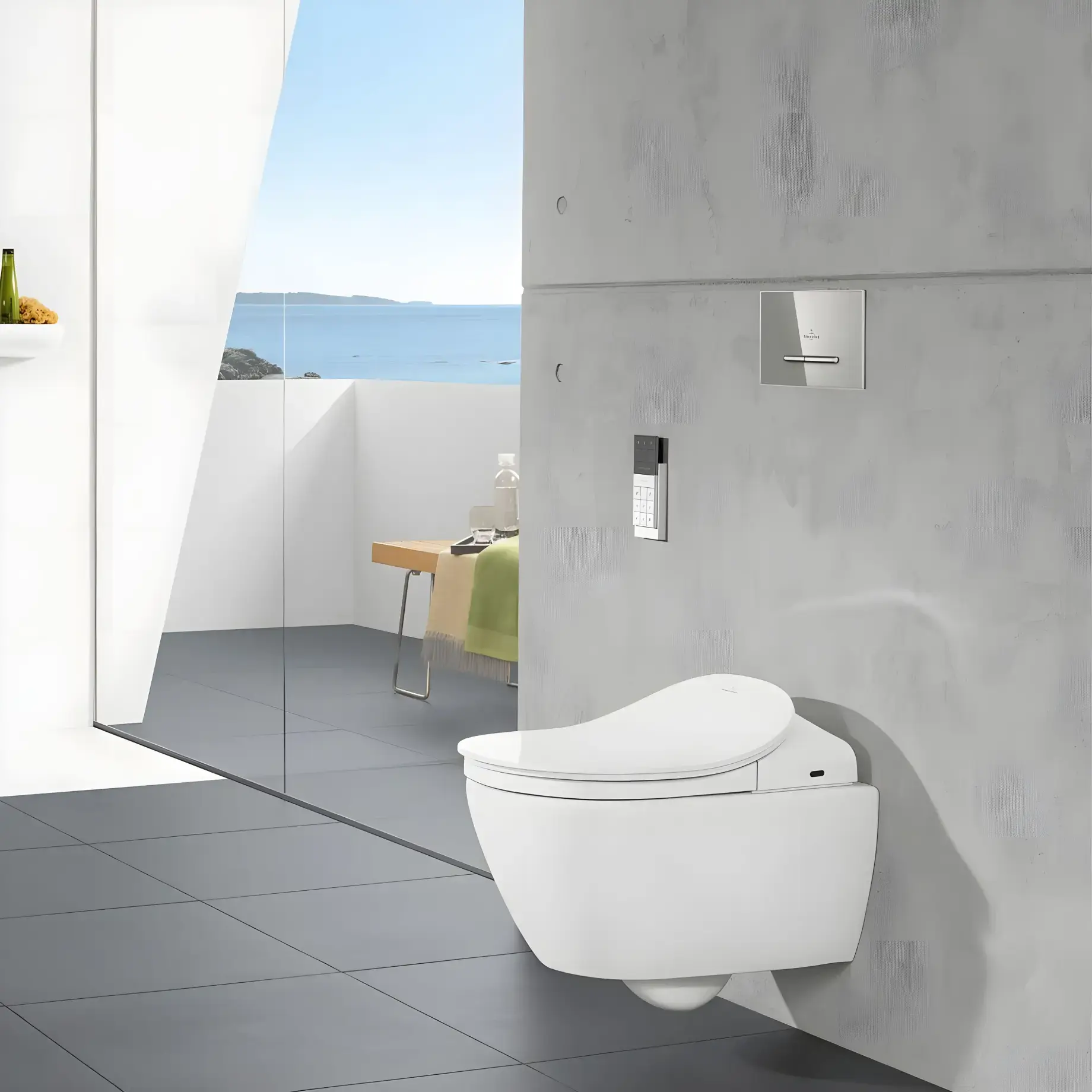 Змивна клавіша ViConnect 300S Villeroy & Boch 92218061 Chrome — вид спереду