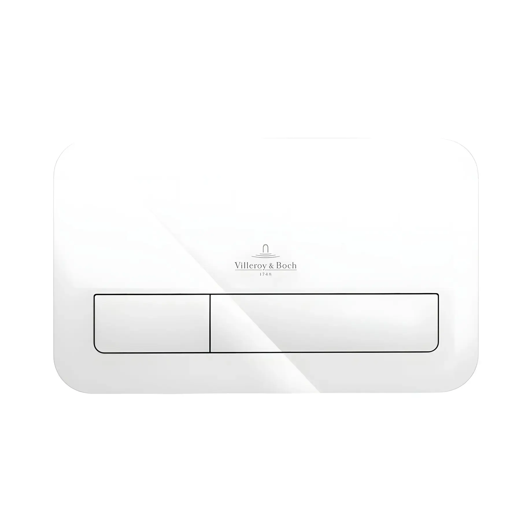 Змивна клавіша ViConnect 200G Villeroy & Boch 922400RE Glass Glossy White 26.9 x 16.1 x 1.3 см — вид на білому тлі