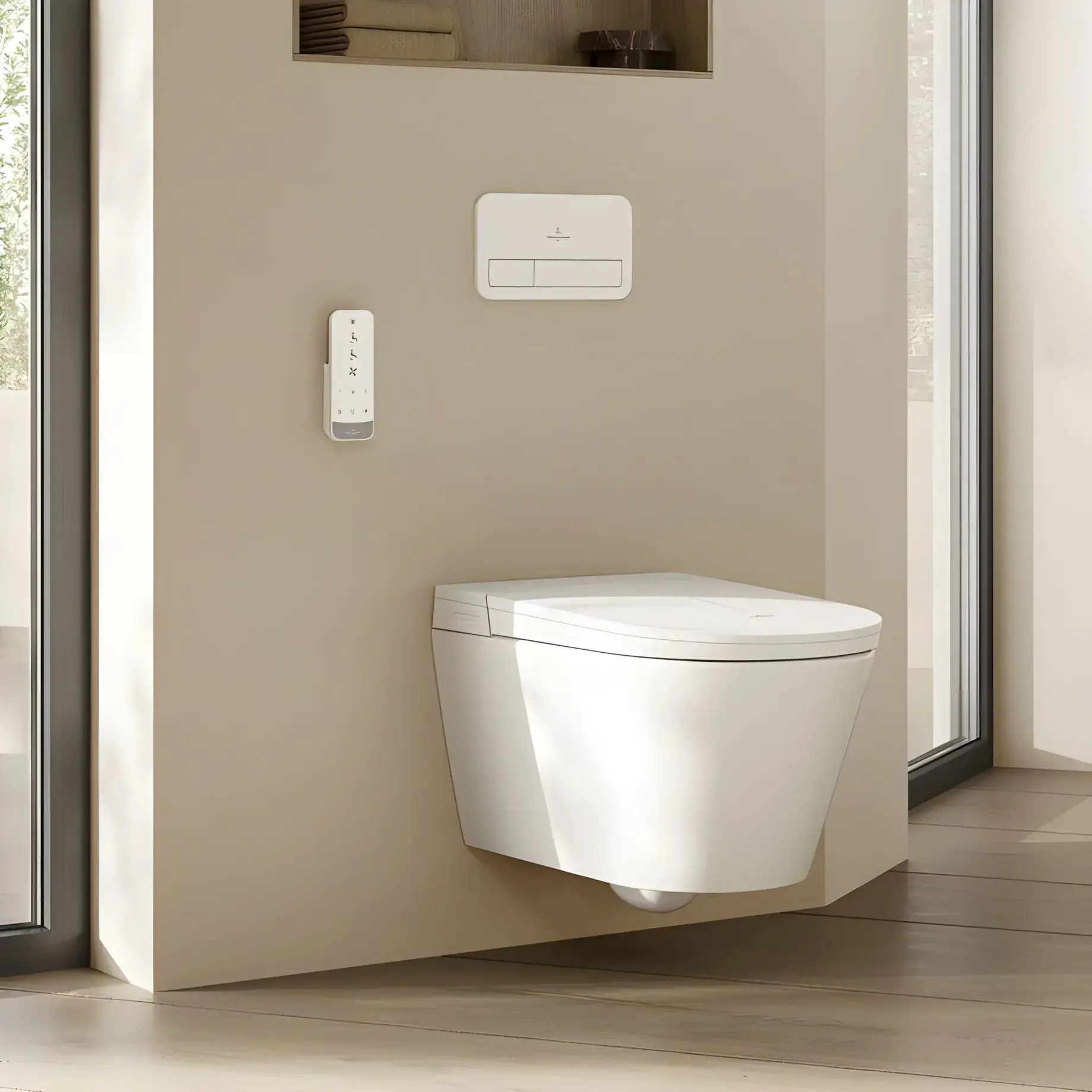 Змивна клавіша ViConnect 200G Villeroy & Boch 922400RE Glass Glossy White — вид спереду