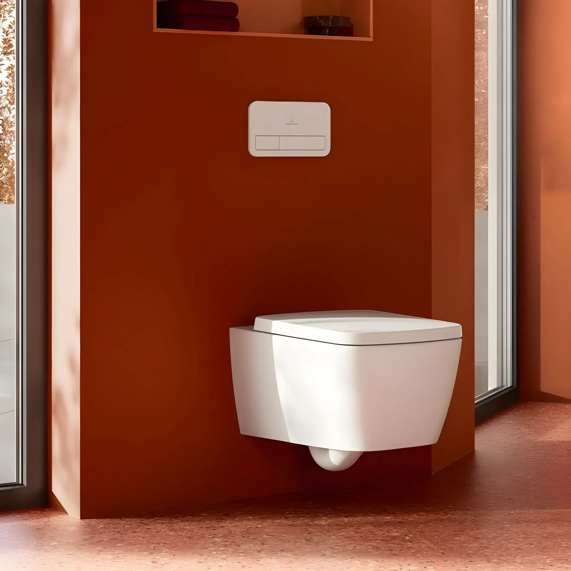 Змивна клавіша ViConnect 200G Villeroy & Boch 922400RE Glass Glossy White — вид ззаду