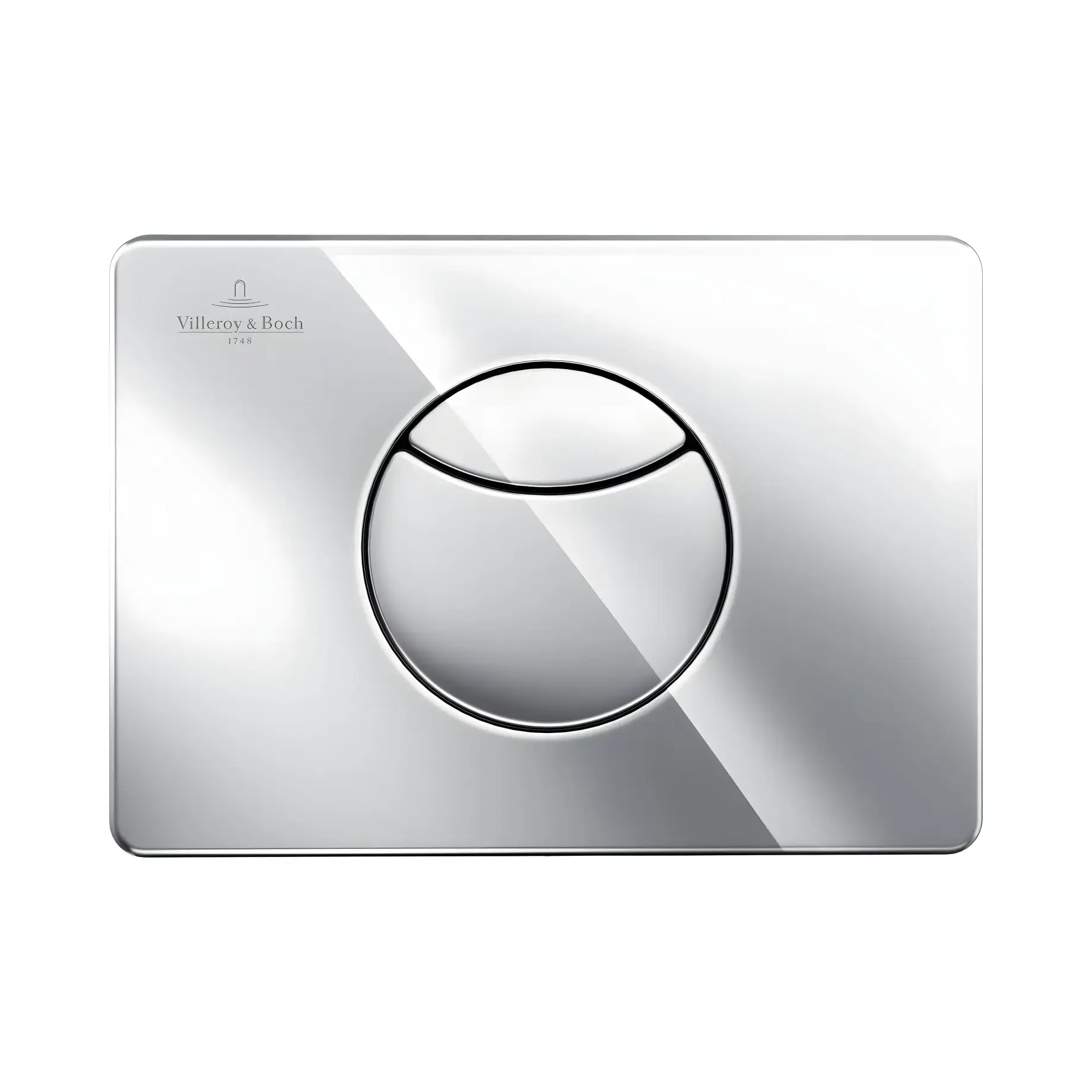 Змивна клавіша ViConnect 100S Villeroy & Boch 92248561 Chrome 20.5 x 14.5 x 6.4 см — вид на білому тлі